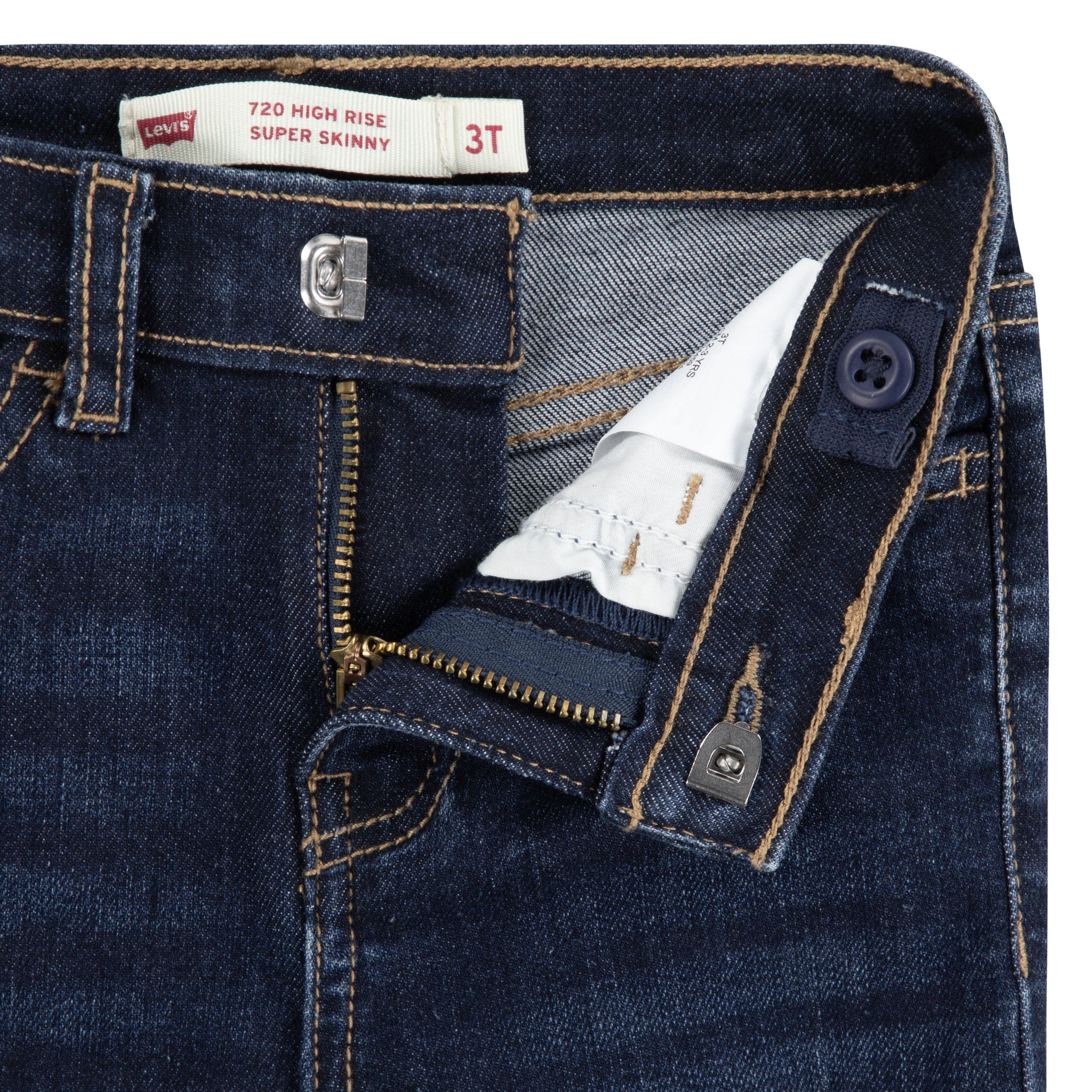 Levi's Toddler Girls' 720 High Rise Super Skinny Dk Wash Dk Blue Denim Jeans - DK BLUE Thumbnail View 4