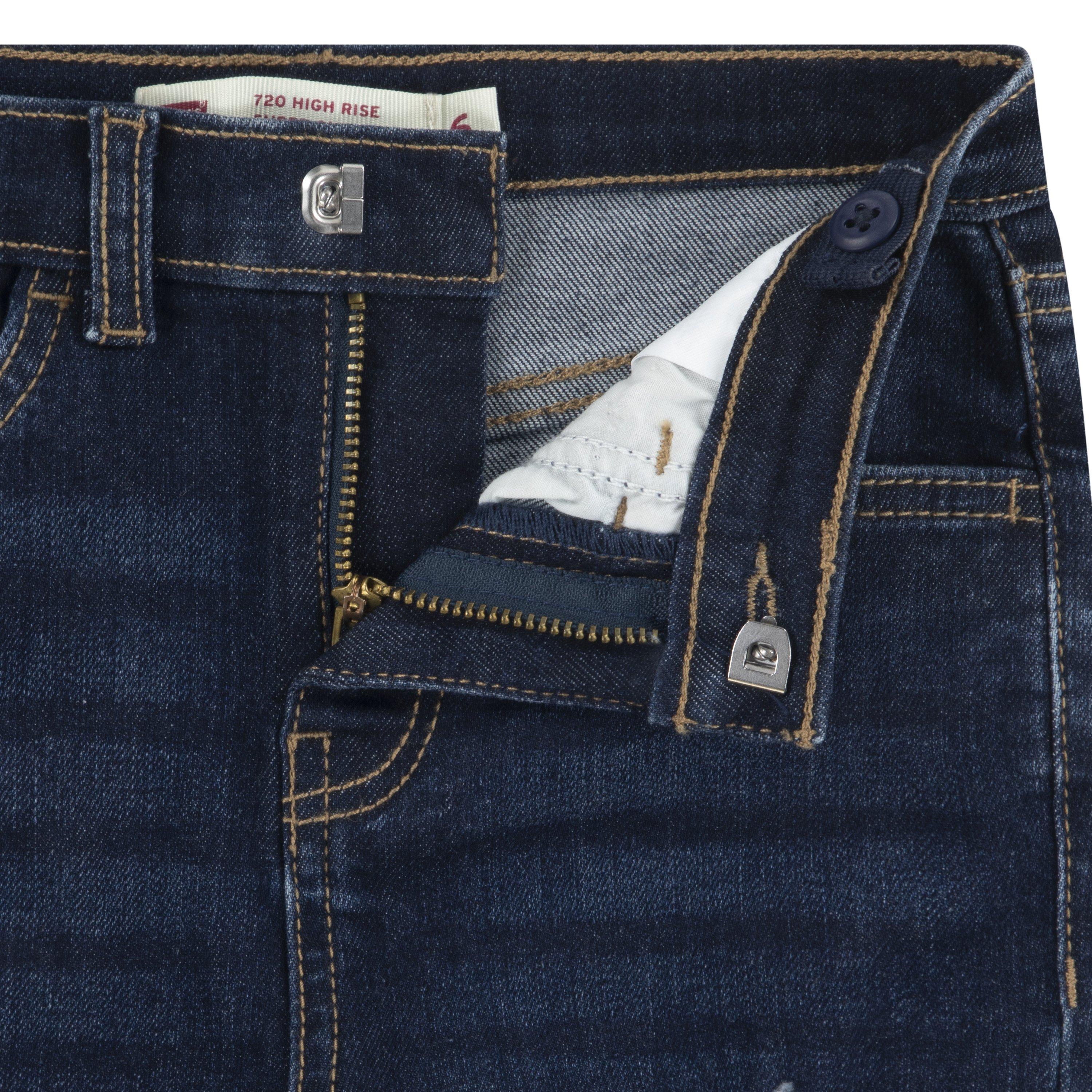 Levi's Little Girls' 720 High Rise Super Skinny Dk Wash Dk Blue Denim Jeans - DK BLUE Thumbnail View 4