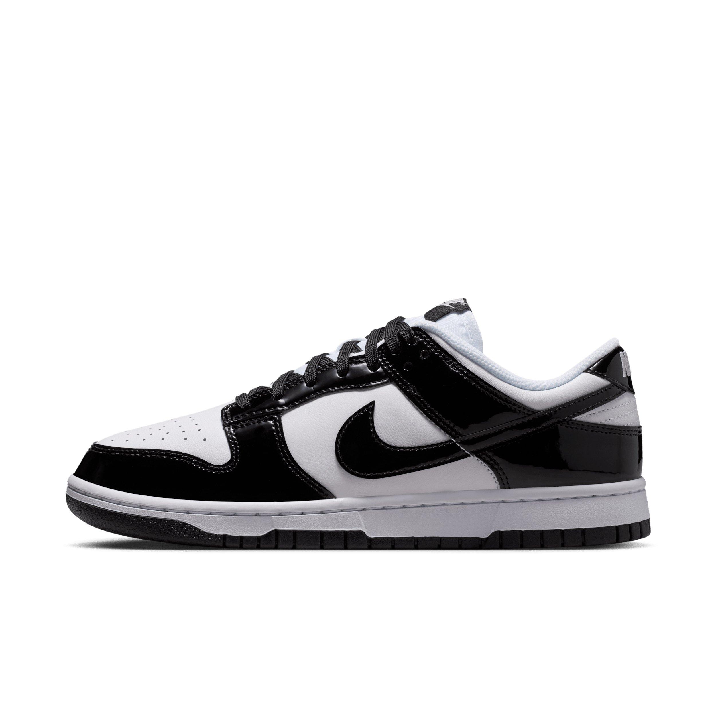 Nike Dunk Low SE "White/White/Metallic Silver/Black" Women's Shoe - WHITE/WHITE/SILVER/BLACK Thumbnail View 2