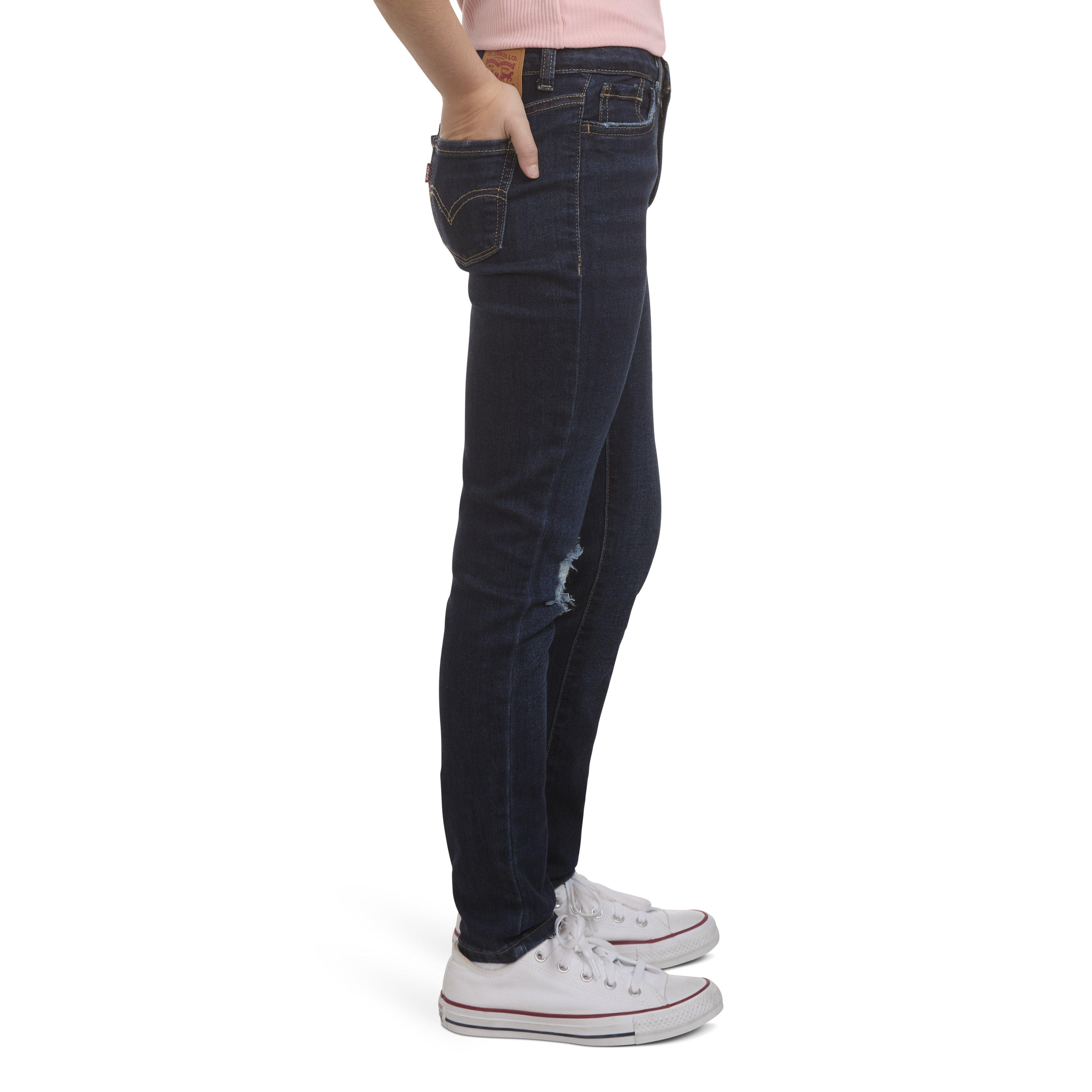 Levi's Big Girls' 720 High Rise Super Skinny Dk Wash Dk Blue Denim Jeans - DK BLUE Thumbnail View 3