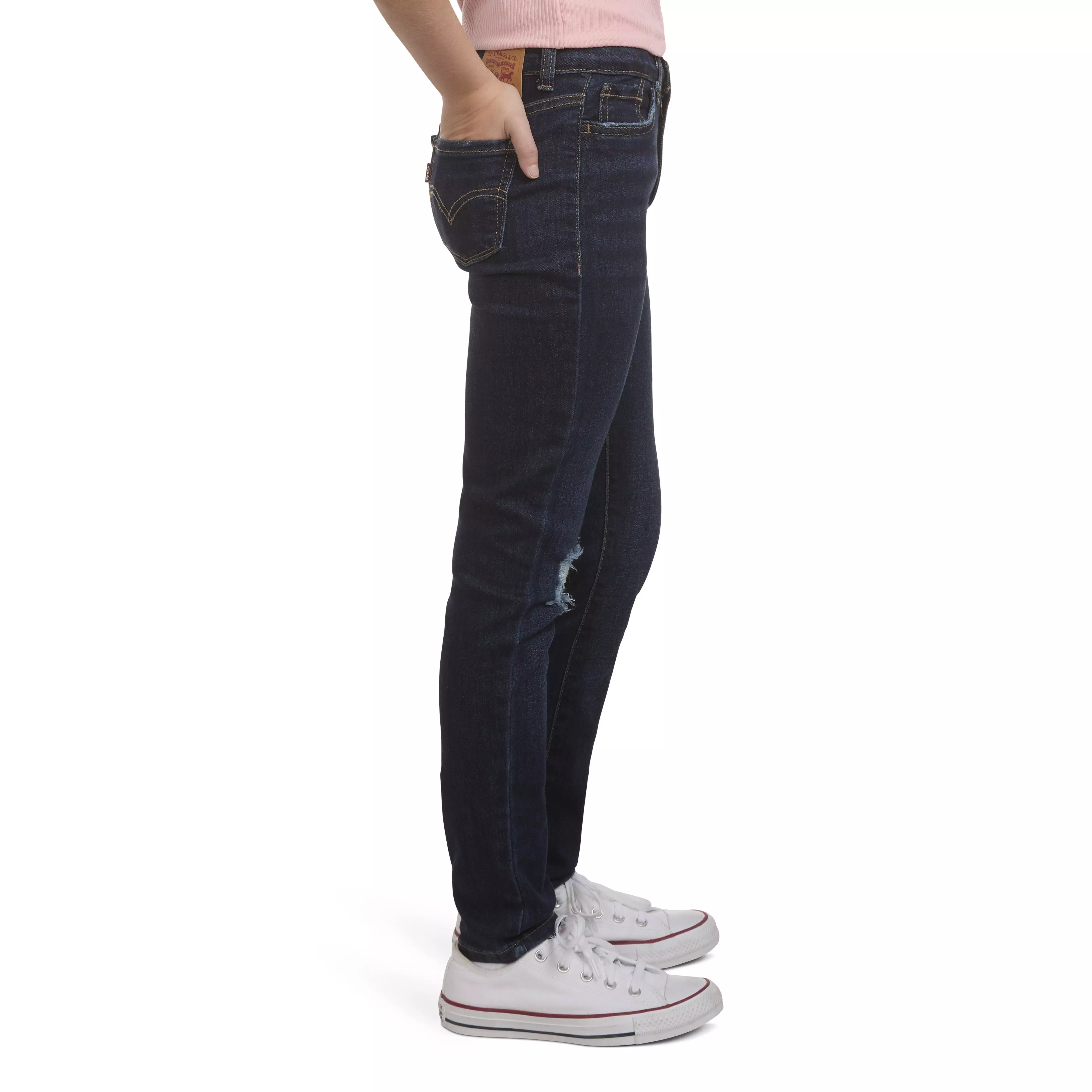 Levi's Big Girls' 720 High Rise Super Skinny Dk Wash Dk Blue Denim Jeans - DK BLUE