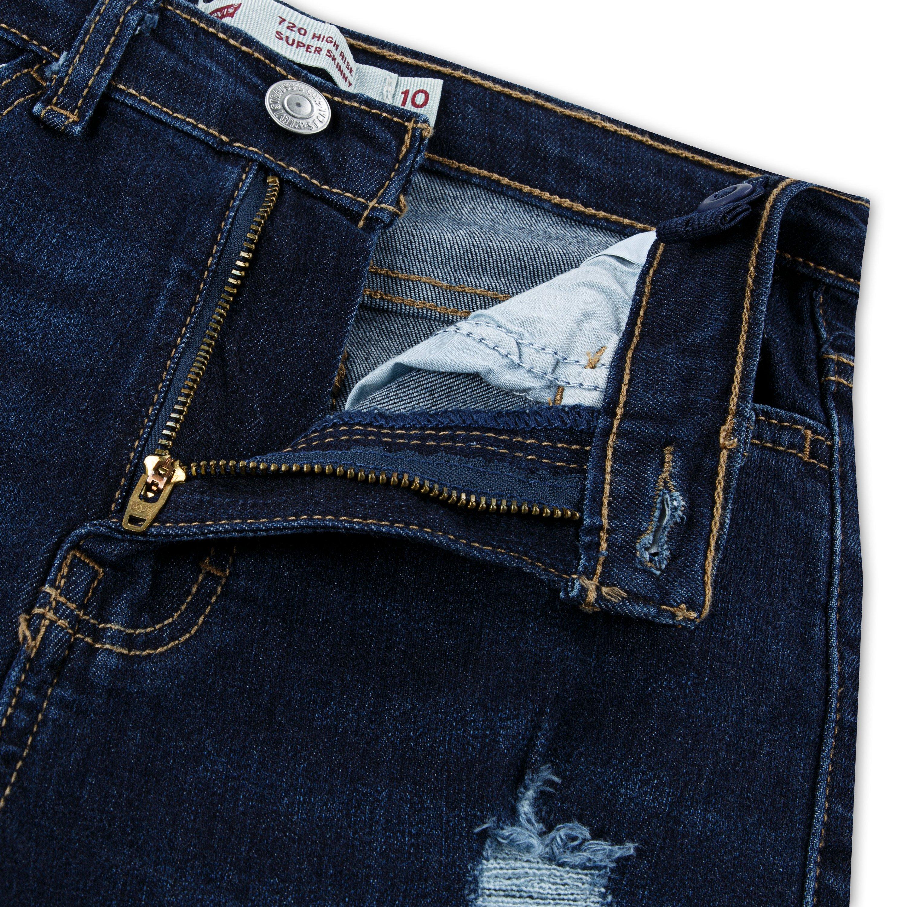 Levi's Big Girls' 720 High Rise Super Skinny Dk Wash Dk Blue Denim Jeans - DK BLUE Thumbnail View 5