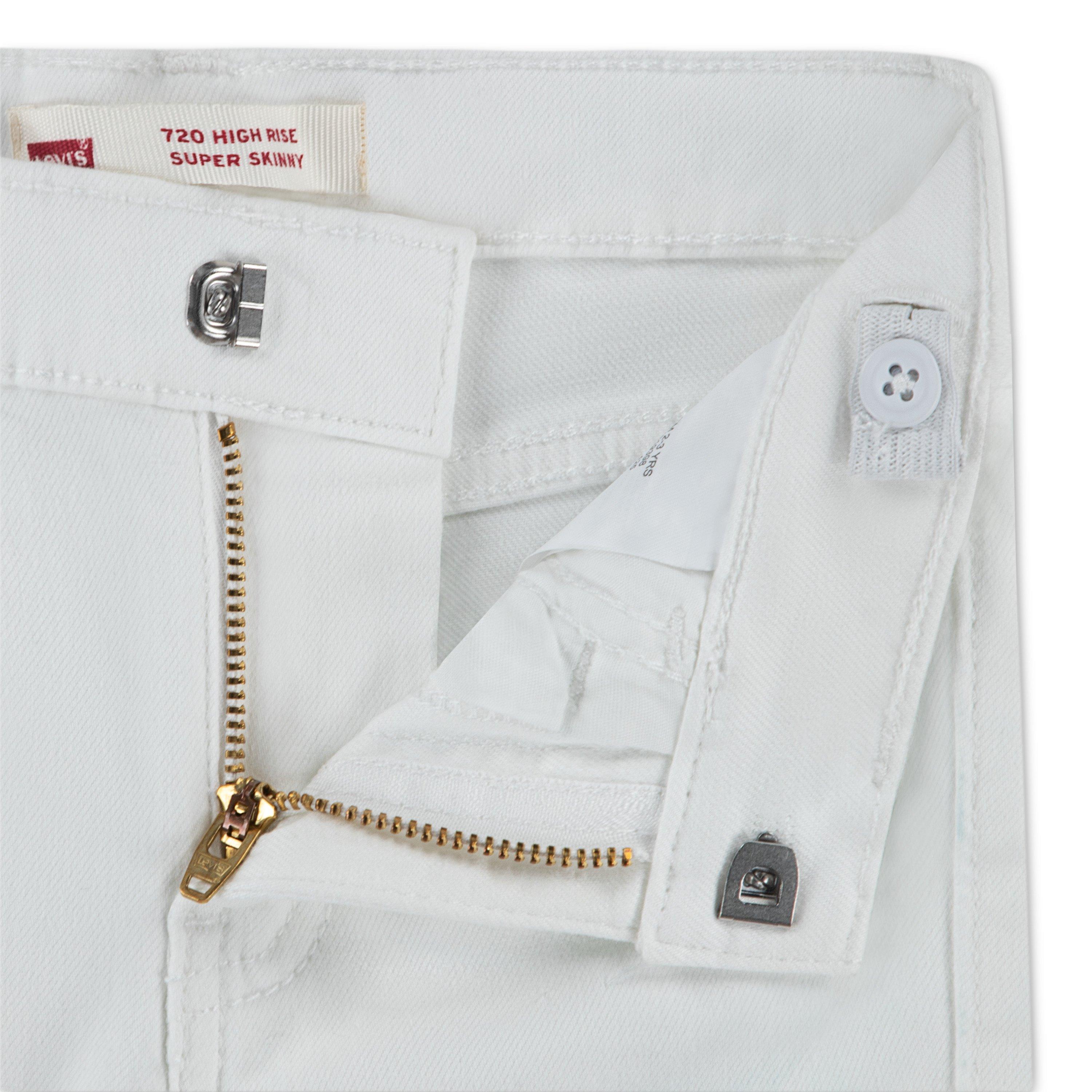 Levi's Toddler Girls' 720 High Rise Super Skinny White Wash White Denim Jeans - WHITE Thumbnail View 3