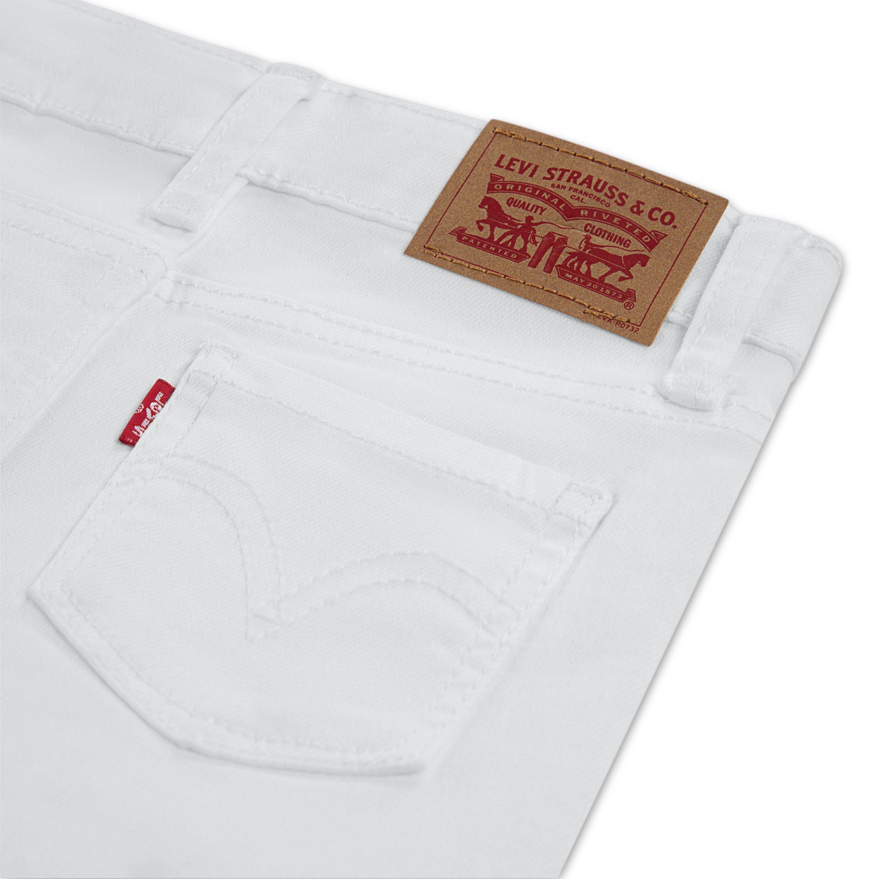 Levi's Toddler Girls' 720 High Rise Super Skinny White Wash White Denim Jeans - WHITE Thumbnail View 4