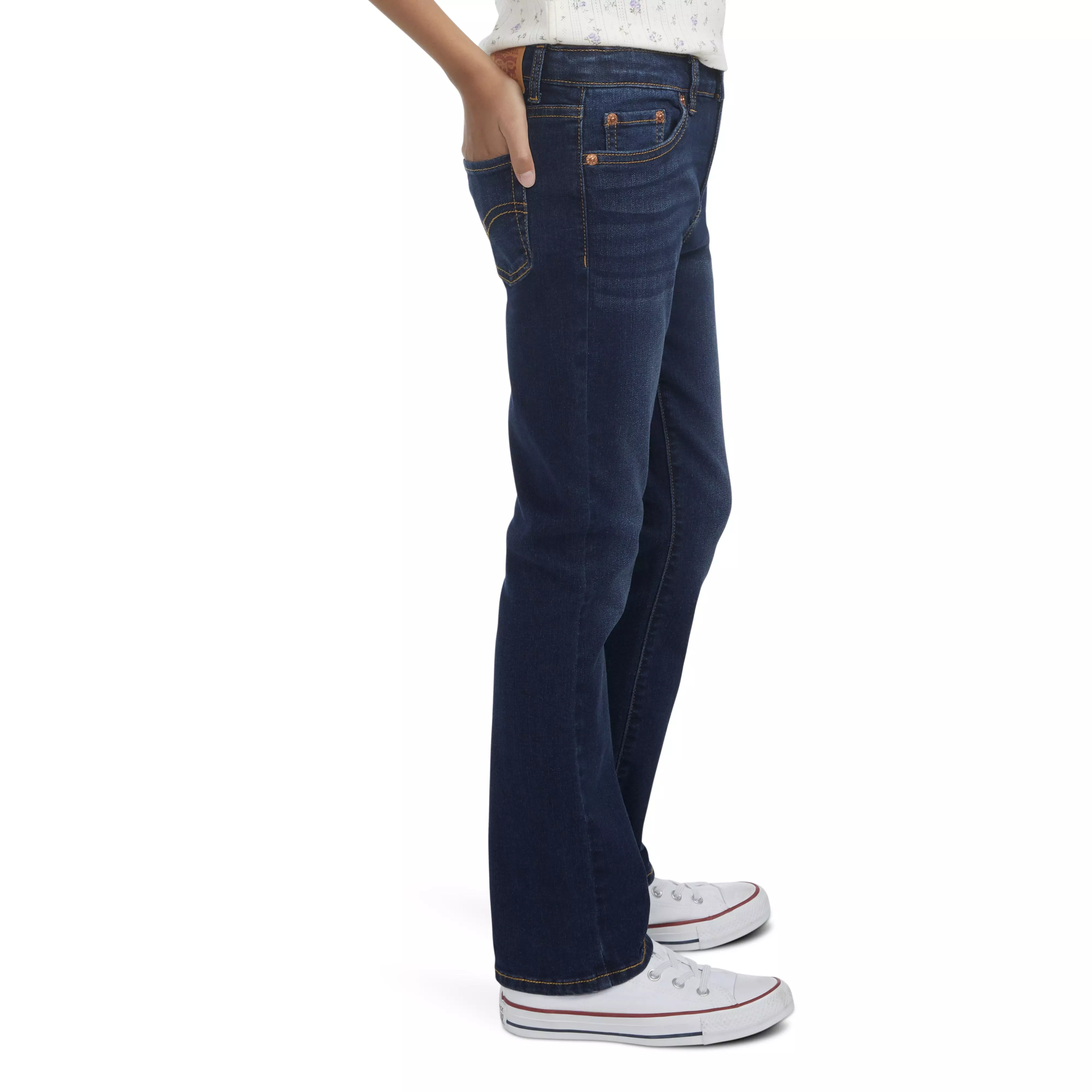Levi's Big Girls' Classic Bootcut Navy Wash Denim Jeans - NAVY