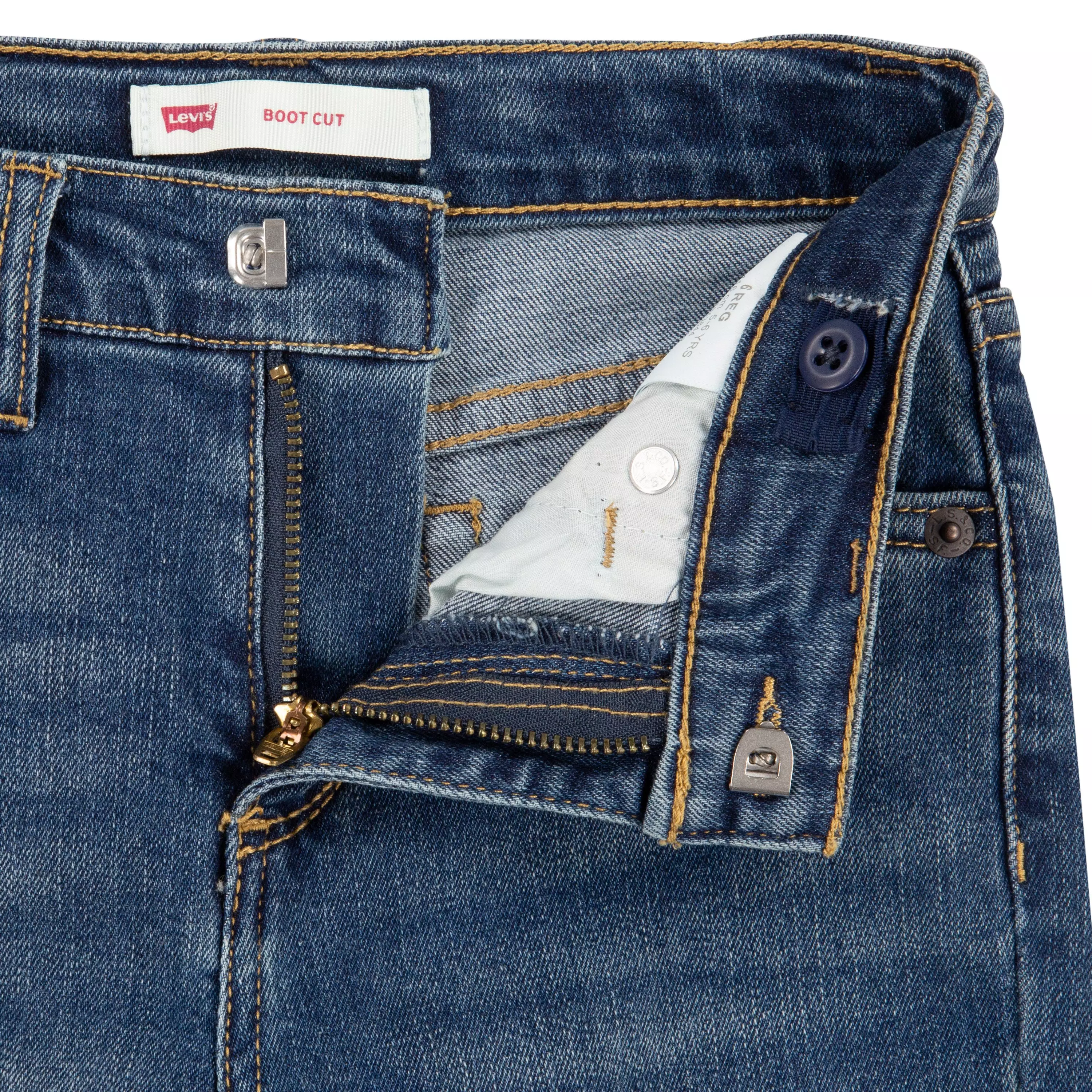 Levi's Little Girls' Classic Bootcut Blue Wash Denim Jeans - DARK BLUE