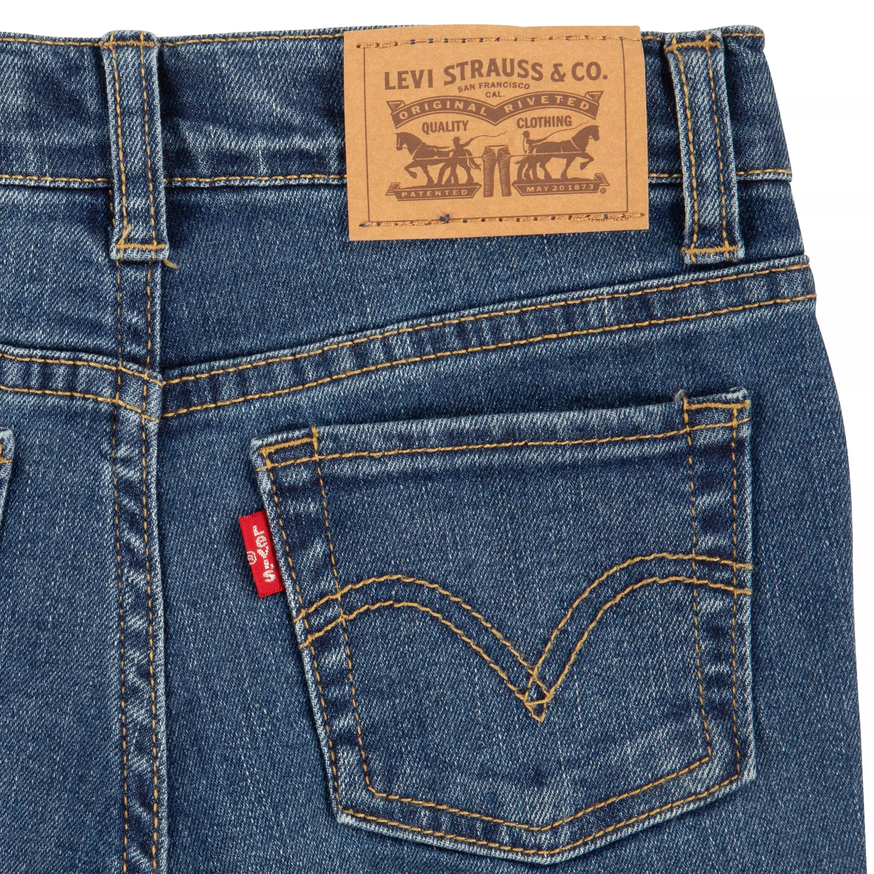 Levi's Little Girls' Classic Bootcut Blue Wash Denim Jeans - DARK BLUE