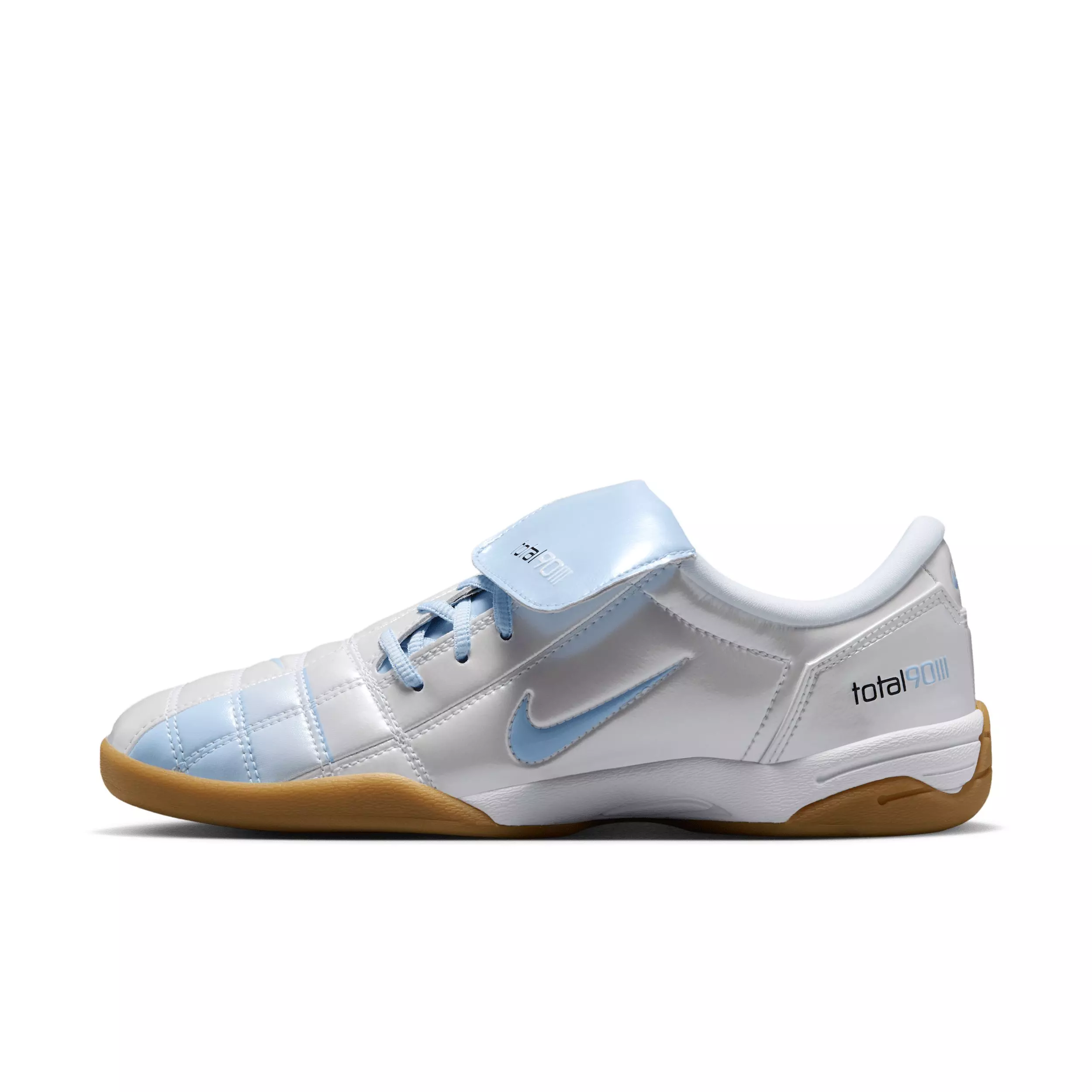 Nike T90 SE "White/Gum Light Brown/Black/Hydrogen Blue" Women's Shoe - WHITE/LT BROWN/BLACK/BLUE