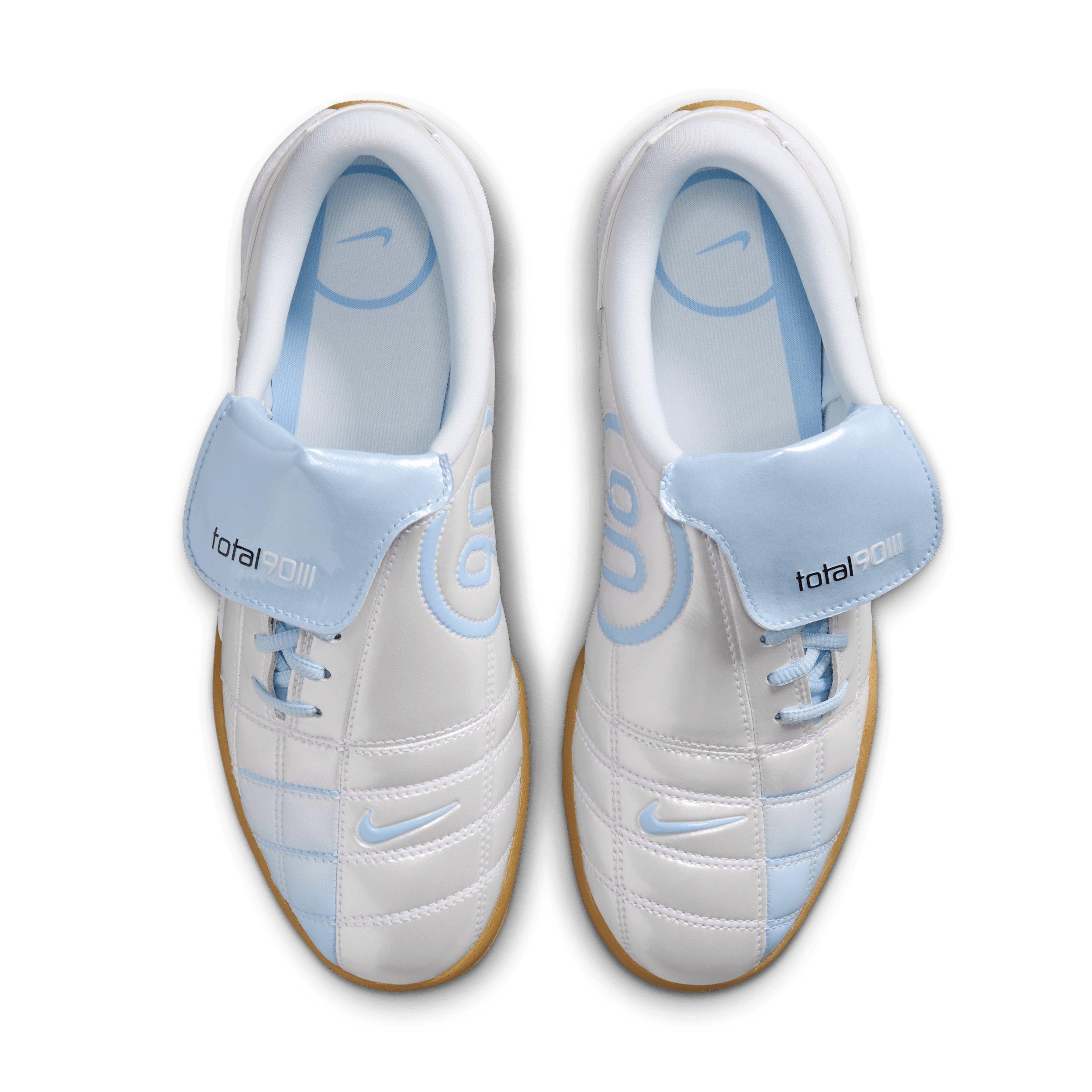 Nike T90 SE "White/Gum Light Brown/Black/Hydrogen Blue" Women's Shoe - WHITE/LT BROWN/BLACK/BLUE