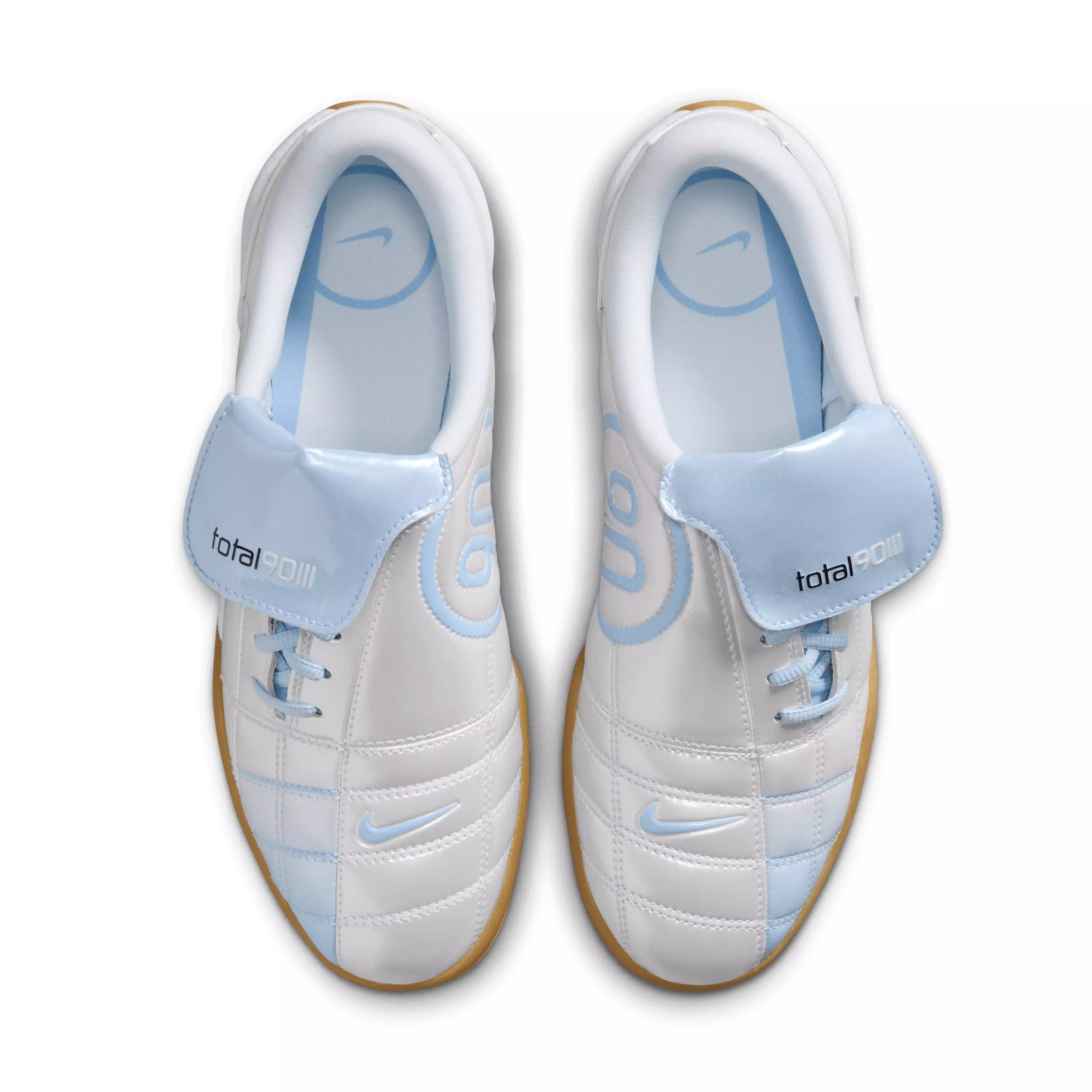 Nike T90 SE "White/Gum Light Brown/Black/Hydrogen Blue" Women's Shoe - WHITE/LT BROWN/BLACK/BLUE