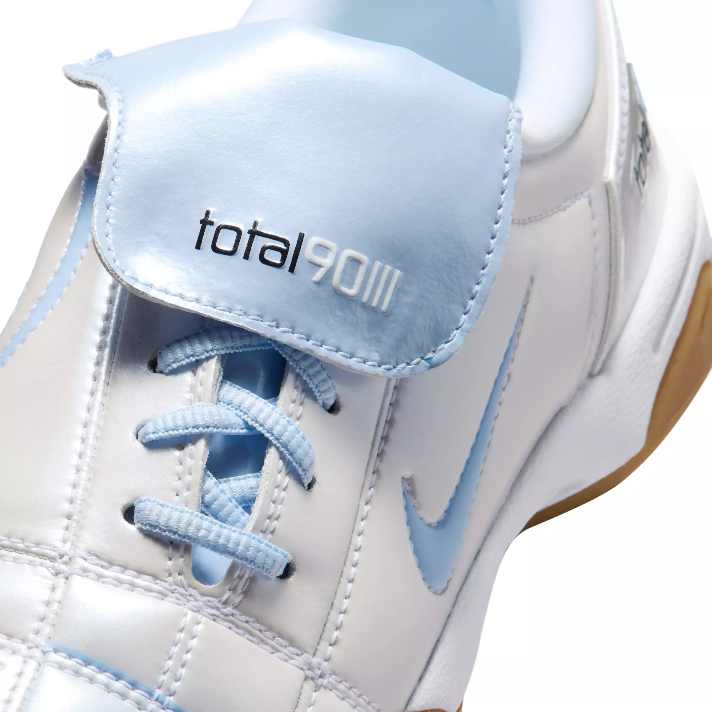 Nike T90 SE "White/Gum Light Brown/Black/Hydrogen Blue" Women's Shoe - WHITE/LT BROWN/BLACK/BLUE