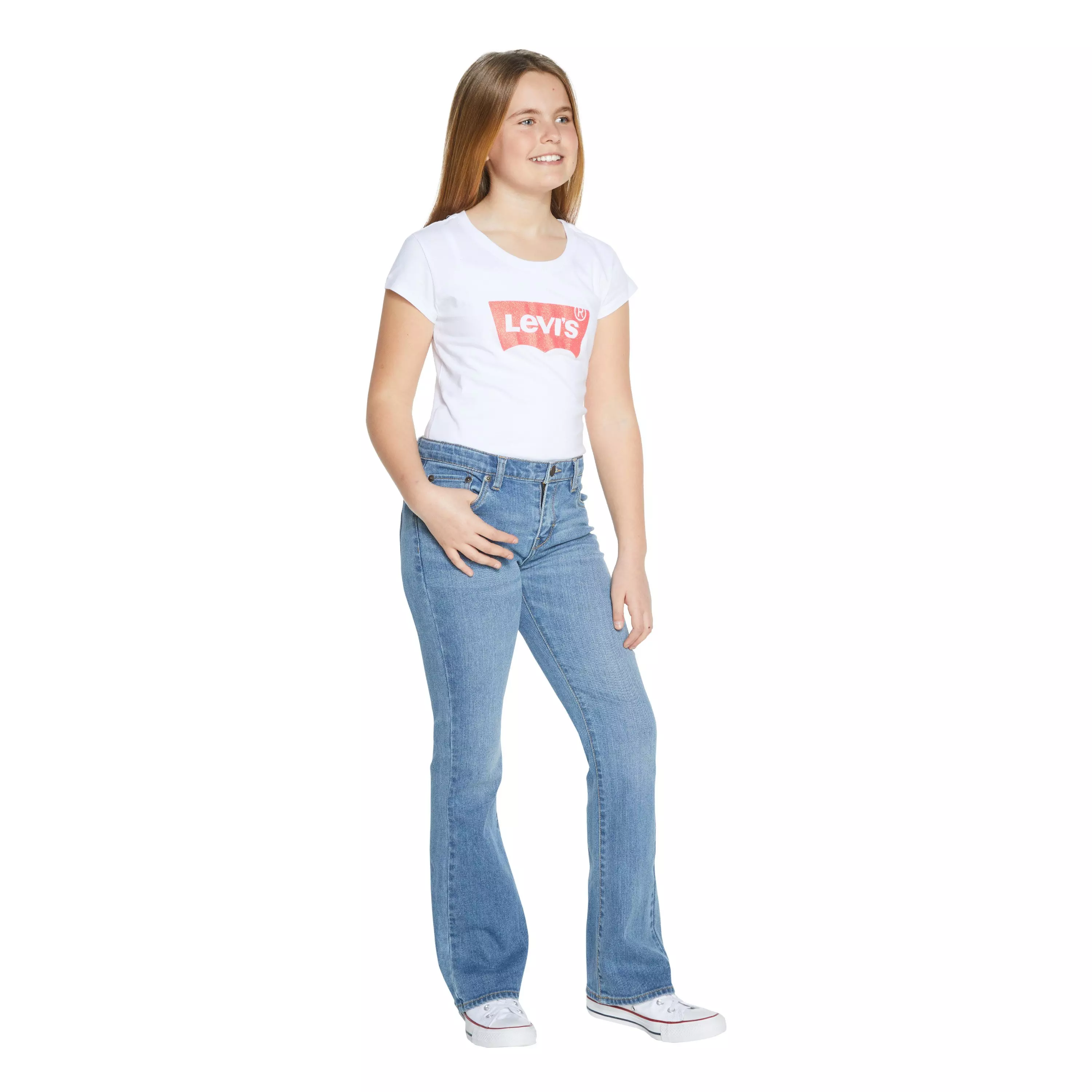 Levi's Big Girls' Classic Bootcut Medium Blue Wash Denim Jeans - MEDIUM BLUE