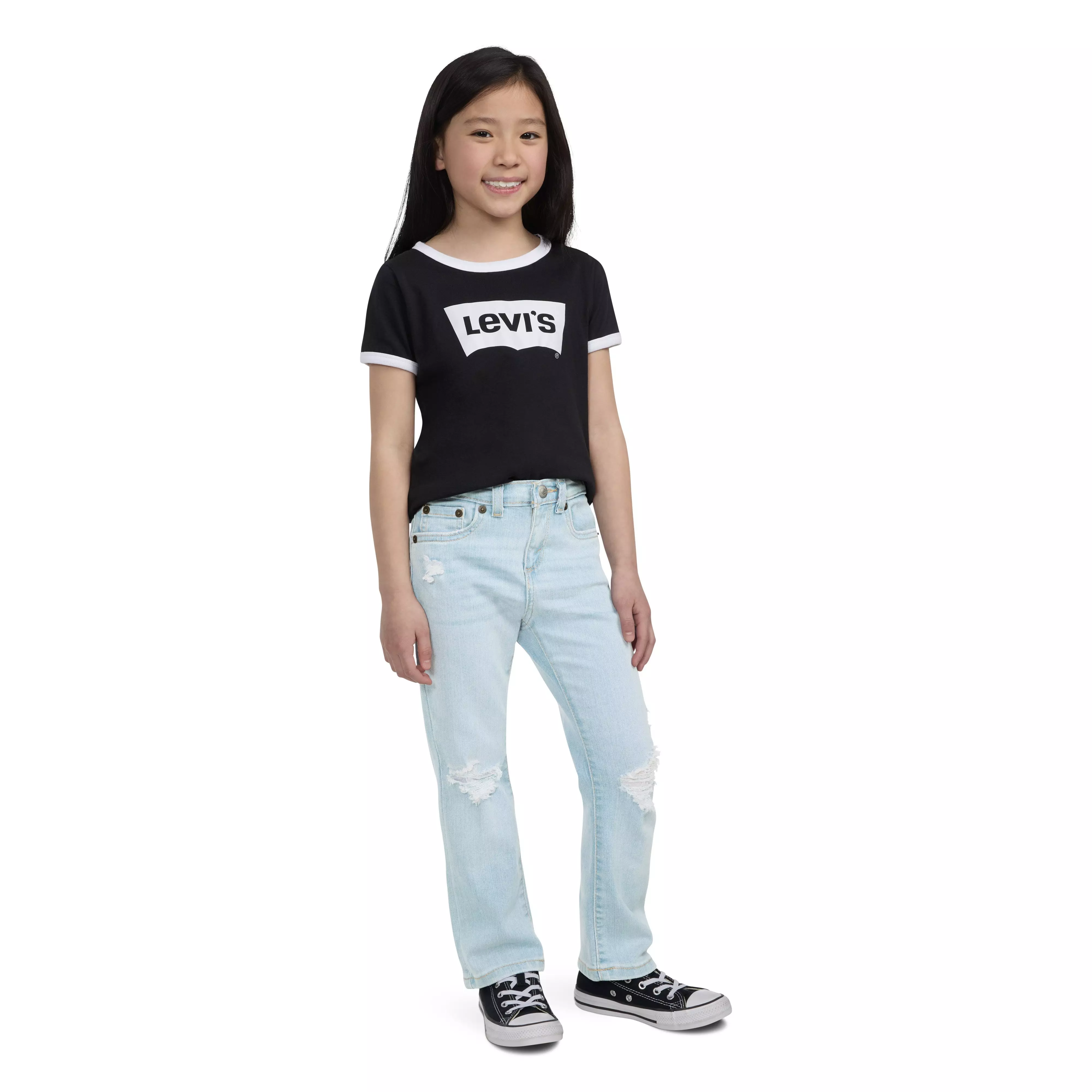 Levi's Little Girls' Classic Bootcut Light Blue Wash Denim Jeans - LIGHT BLUE