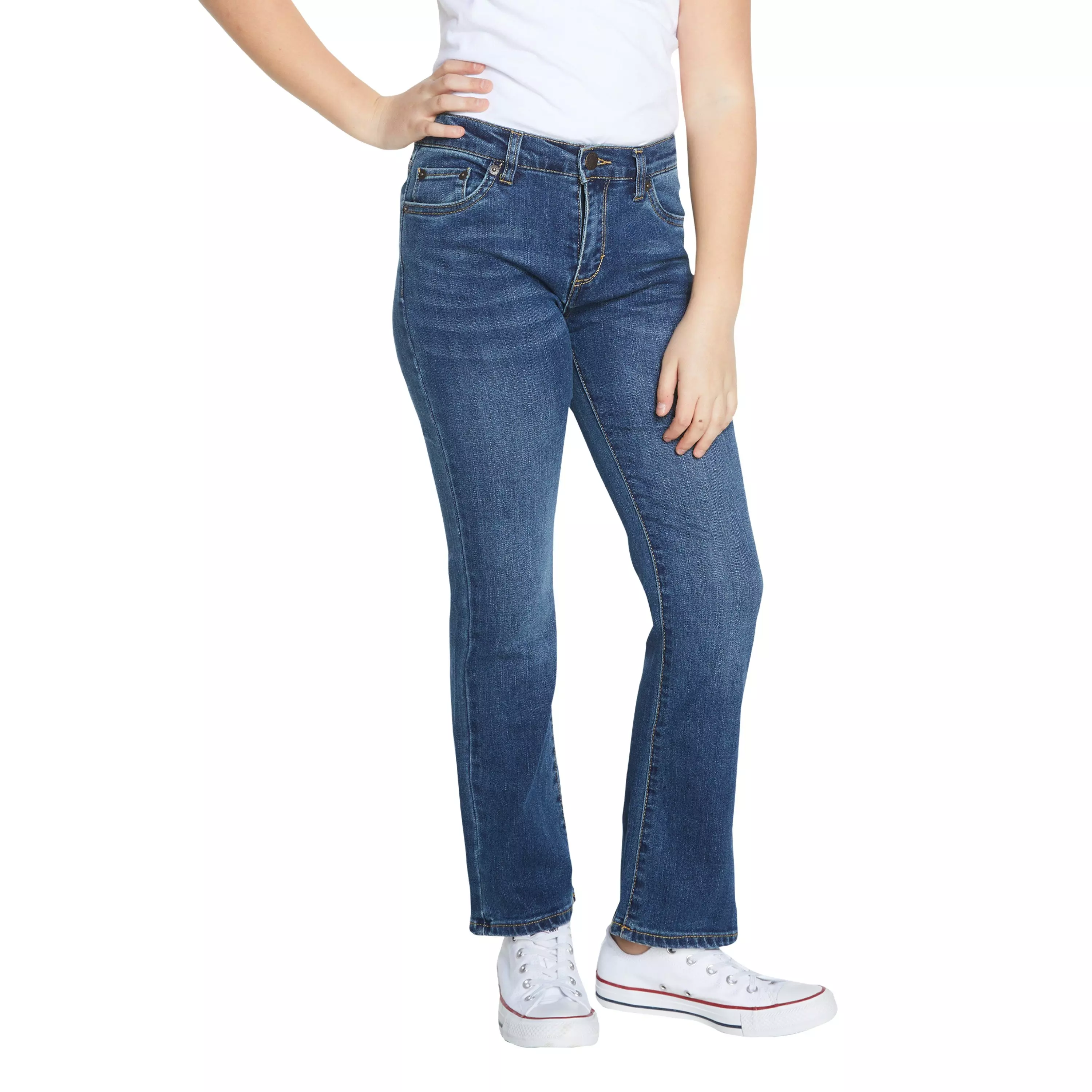 Levi's Big Girls' Classic Bootcut Dark Blue Wash Denim Jeans - DARK BLUE