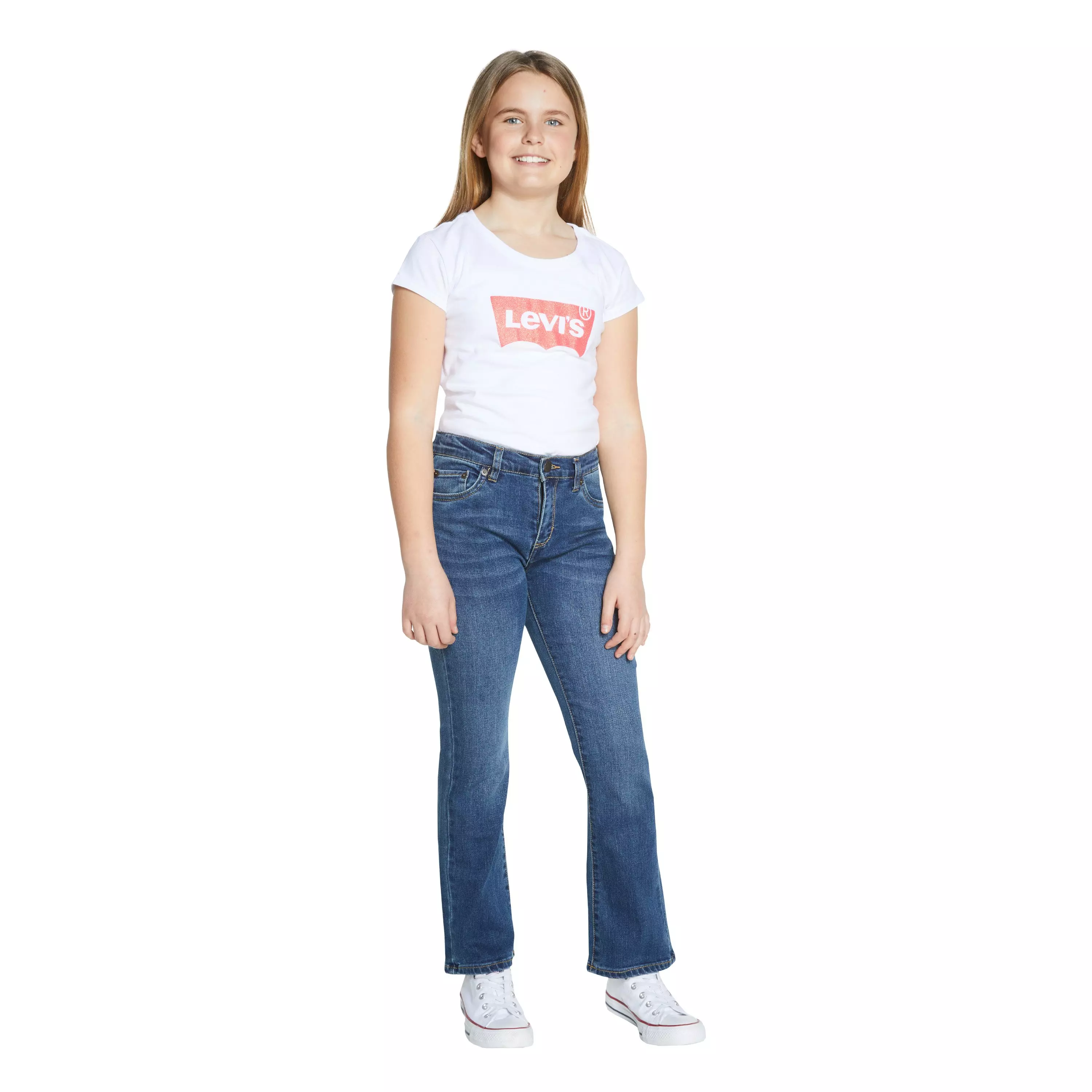 Levi's Big Girls' Classic Bootcut Dark Blue Wash Denim Jeans - DARK BLUE