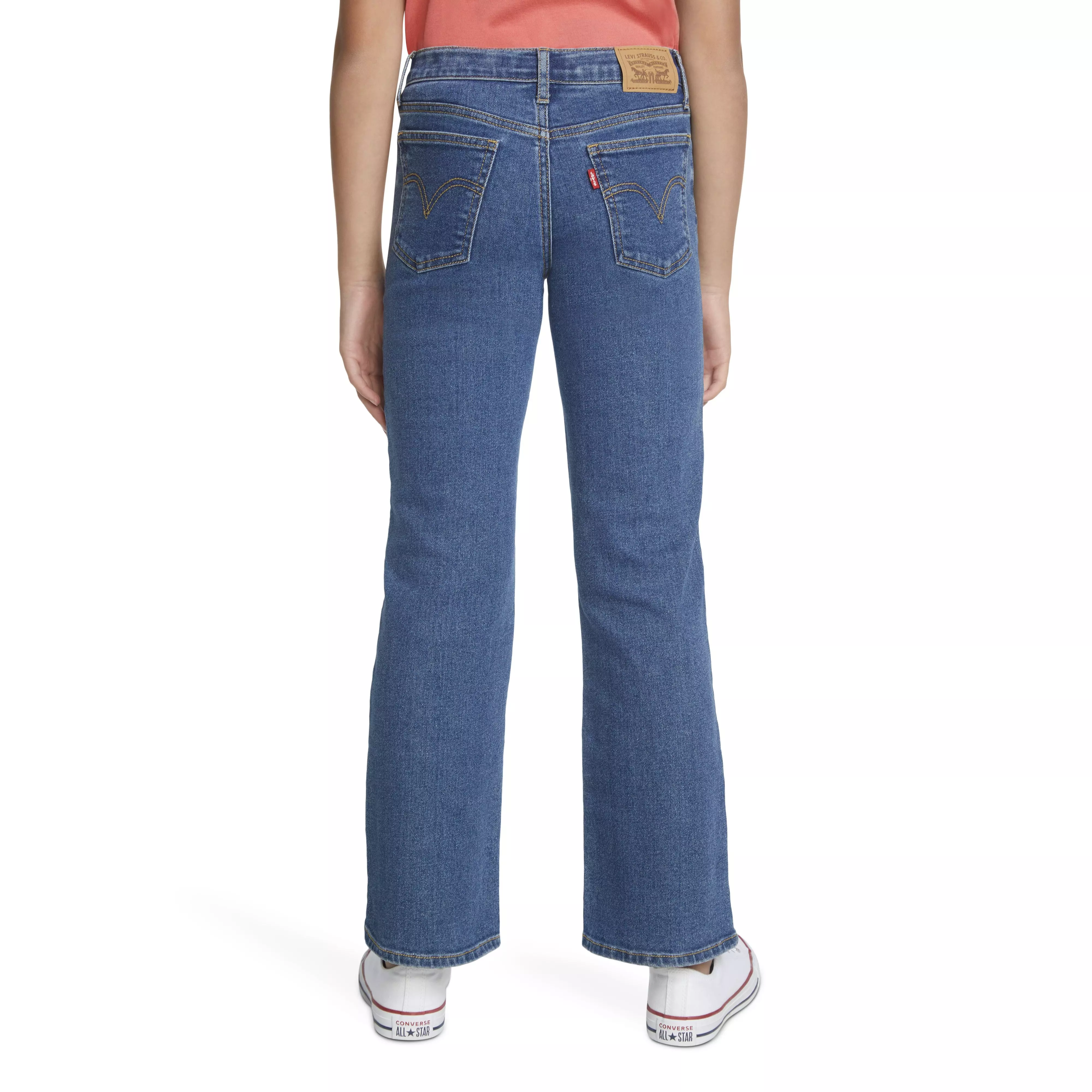 Levi's Wide Leg Med Washed Big Girls' Denim Blue Jeans - BLUE