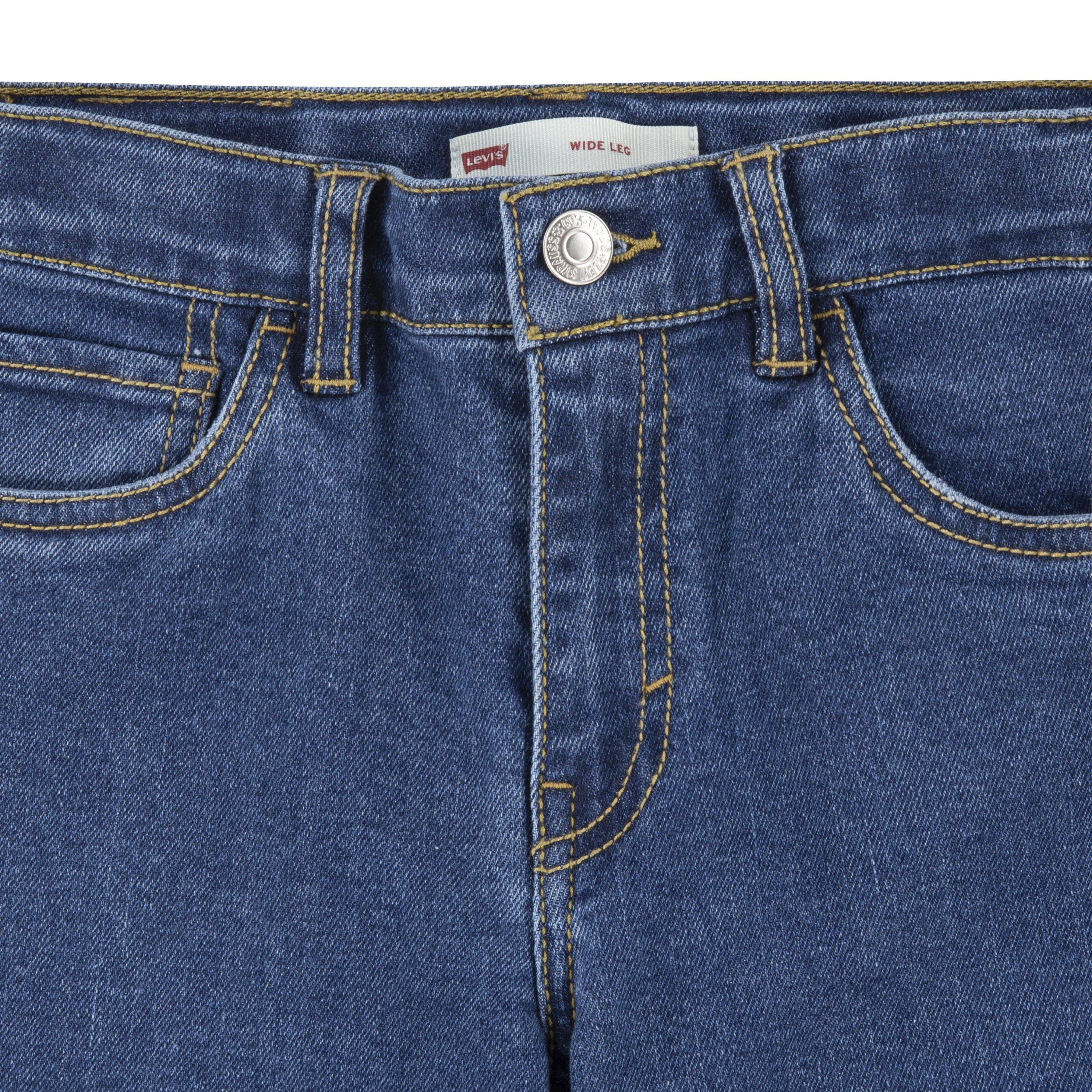 Levi's Wide Leg Med Washed Big Girls' Denim Blue Jeans - BLUE Thumbnail View 4