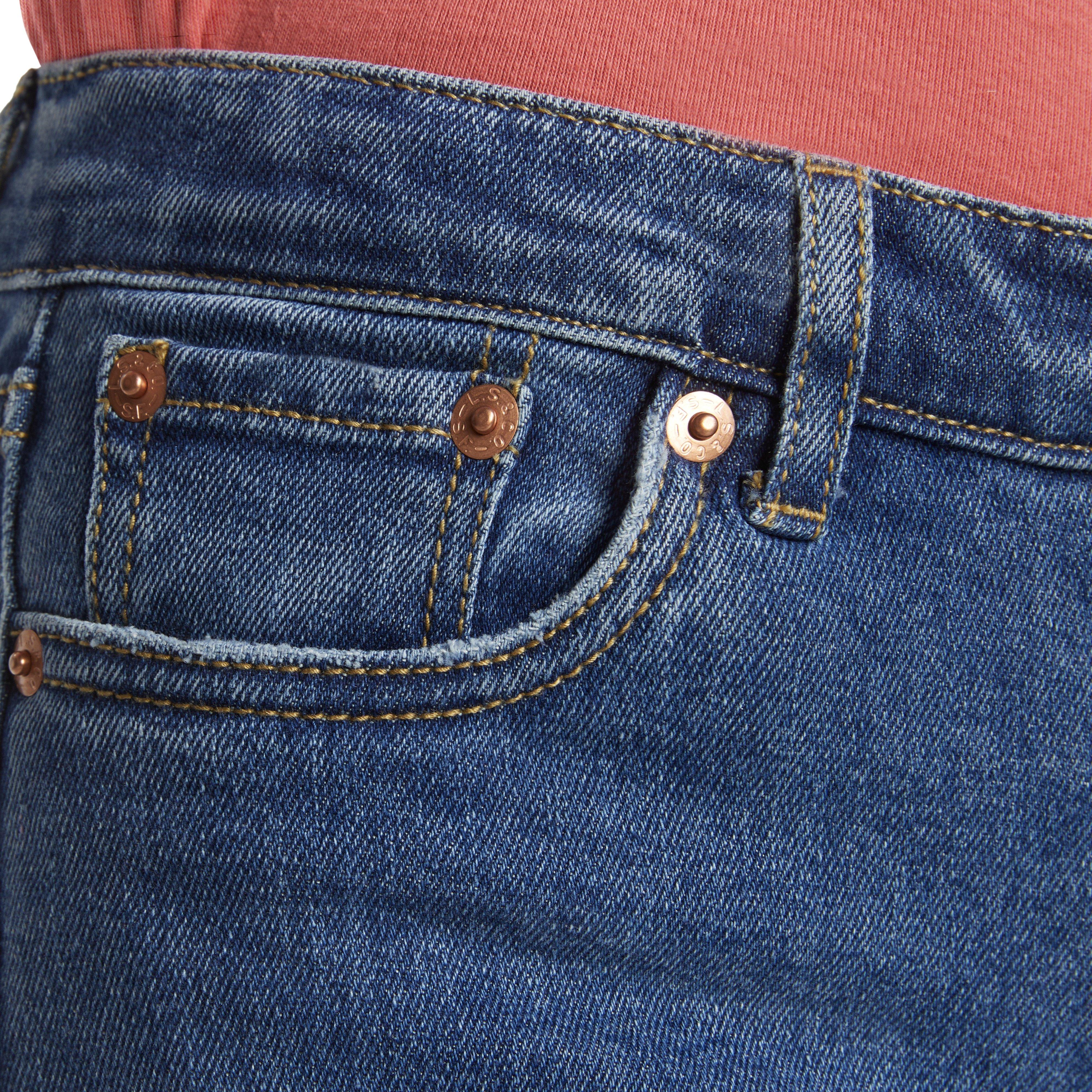 Levi's Wide Leg Med Washed Big Girls' Denim Blue Jeans - BLUE Thumbnail View 6
