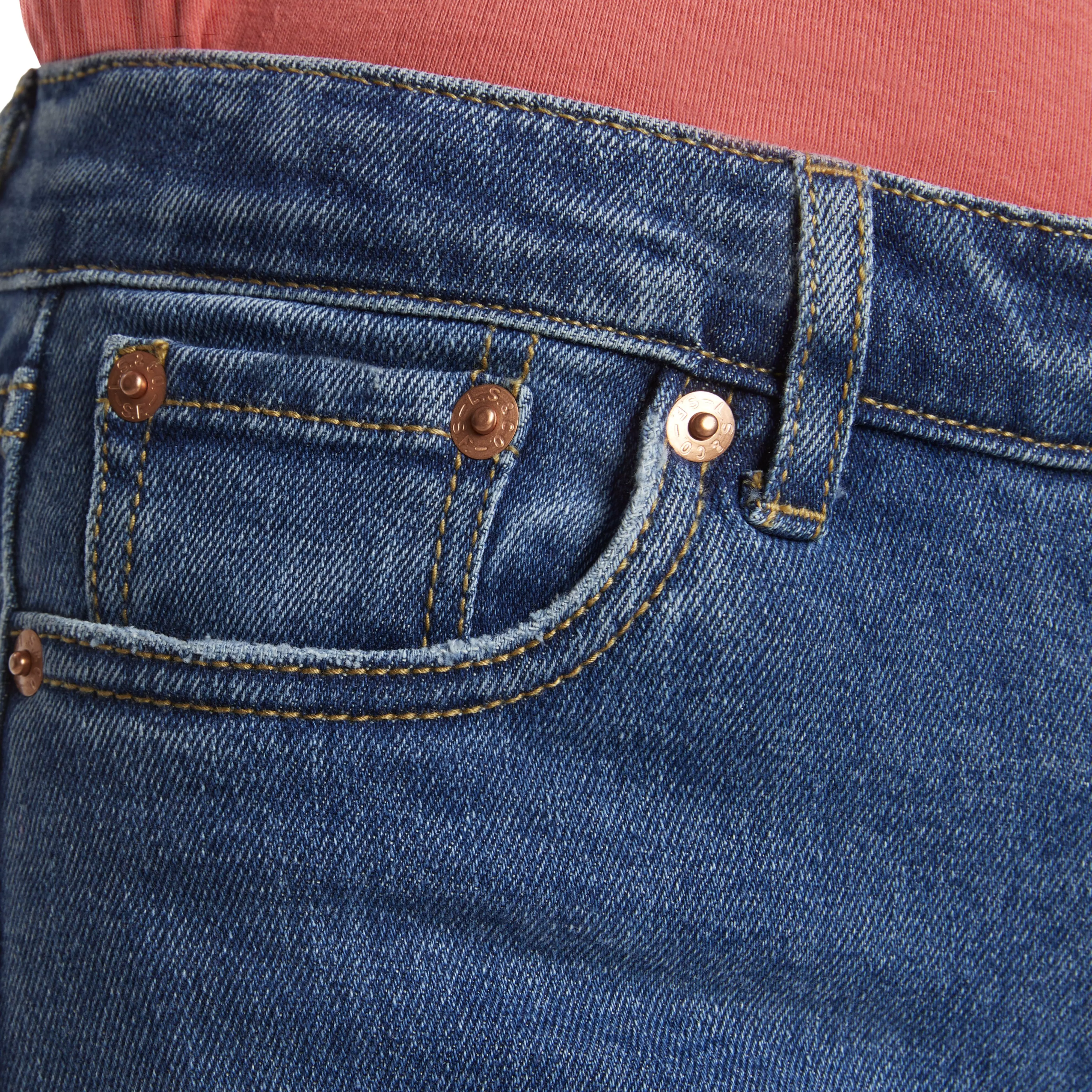 Levi's Wide Leg Med Washed Big Girls' Denim Blue Jeans - BLUE