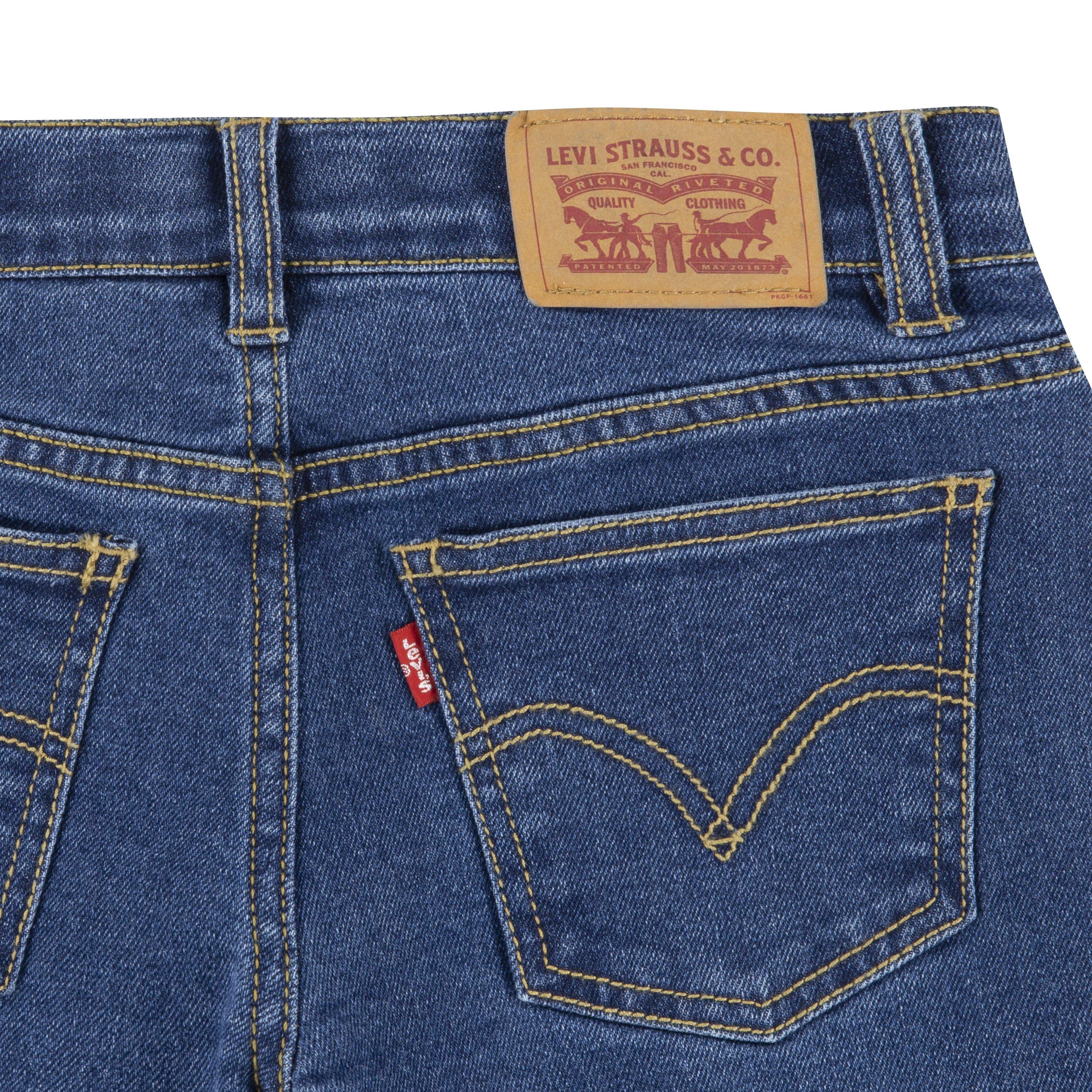 Levi's Wide Leg Med Washed Big Girls' Denim Blue Jeans - BLUE Thumbnail View 7