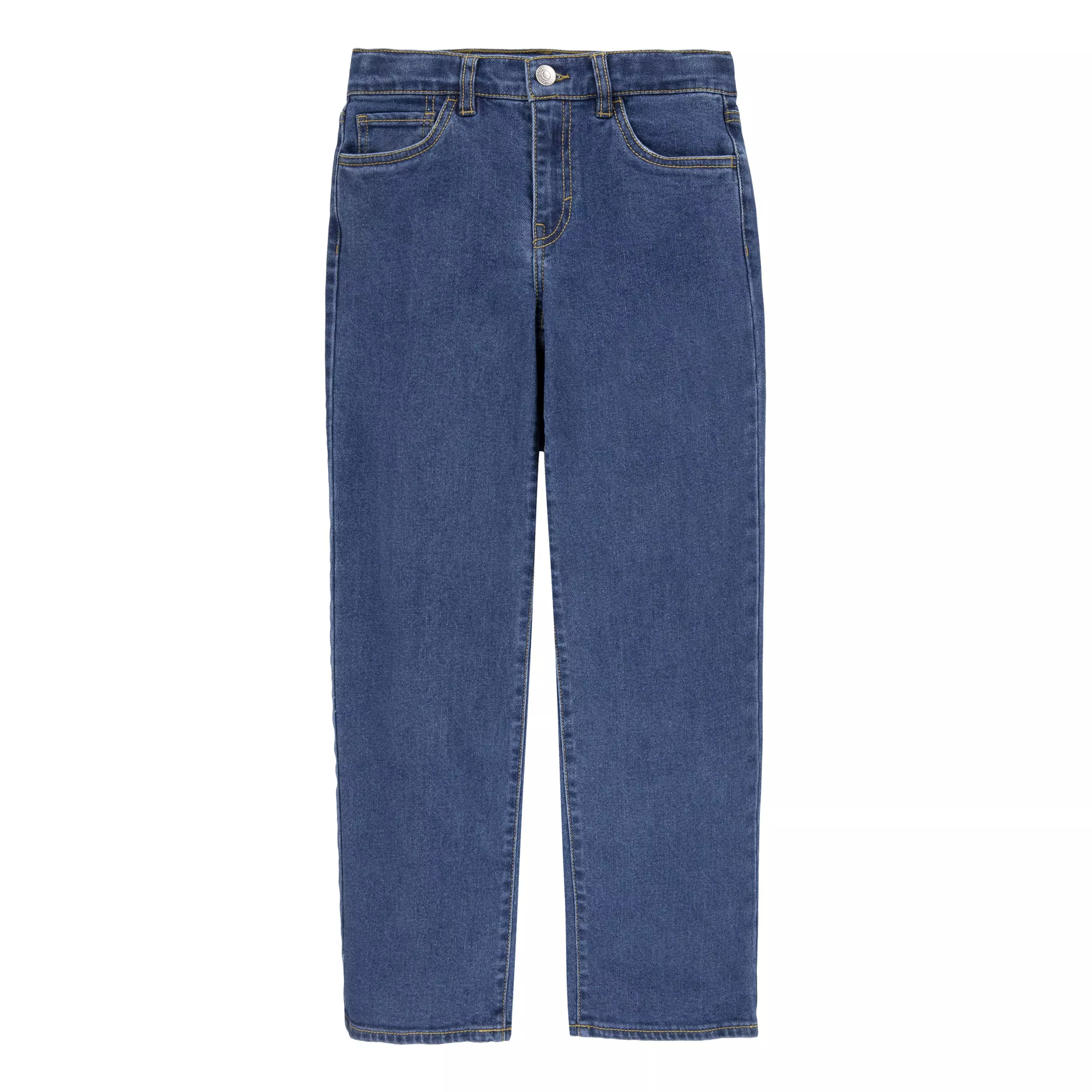 Levi's Wide Leg Med Washed Big Girls' Denim Blue Jeans - BLUE