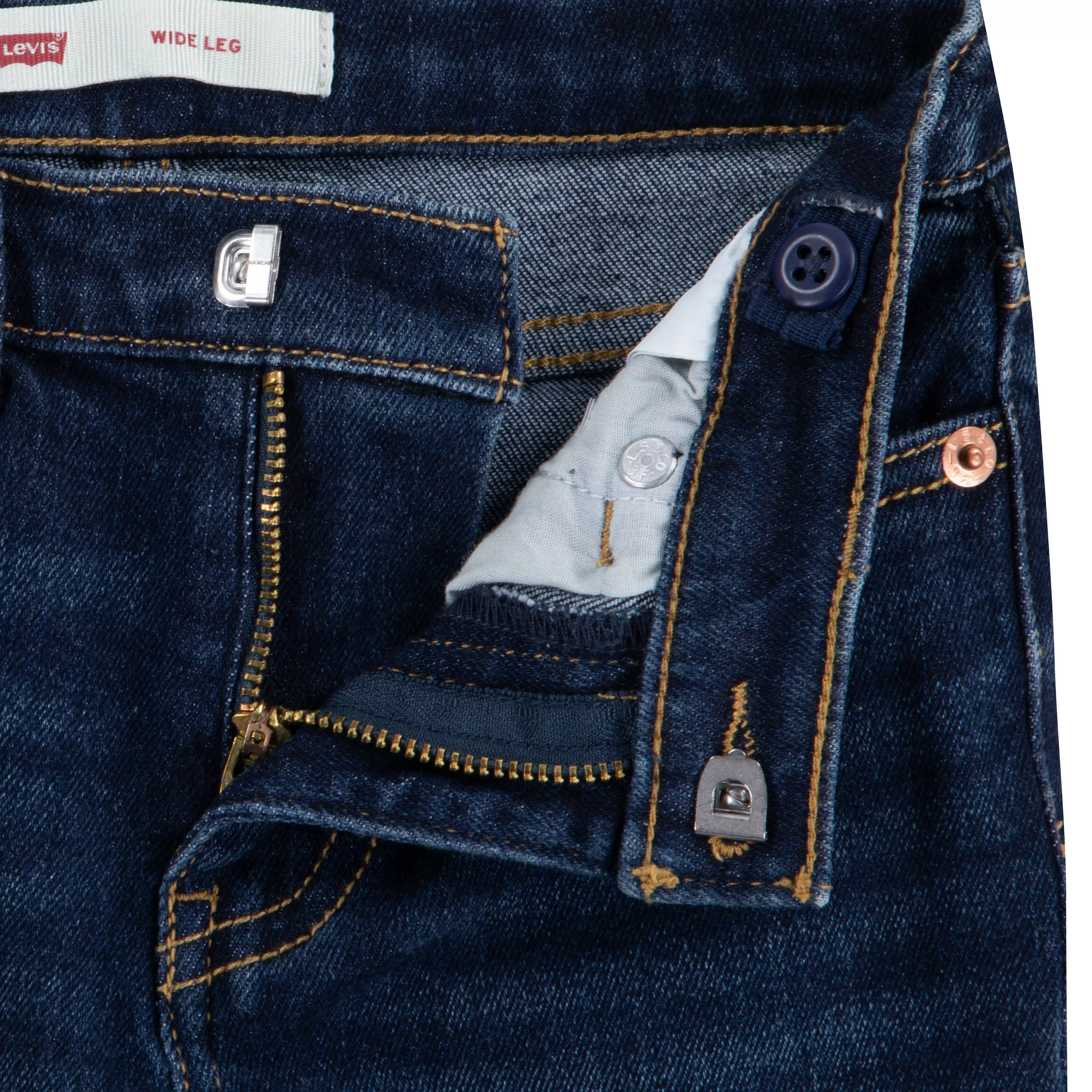 Levi's Wide Leg Dk Wash Little Girls' Dark Blue Denim Jeans - DK BLUE