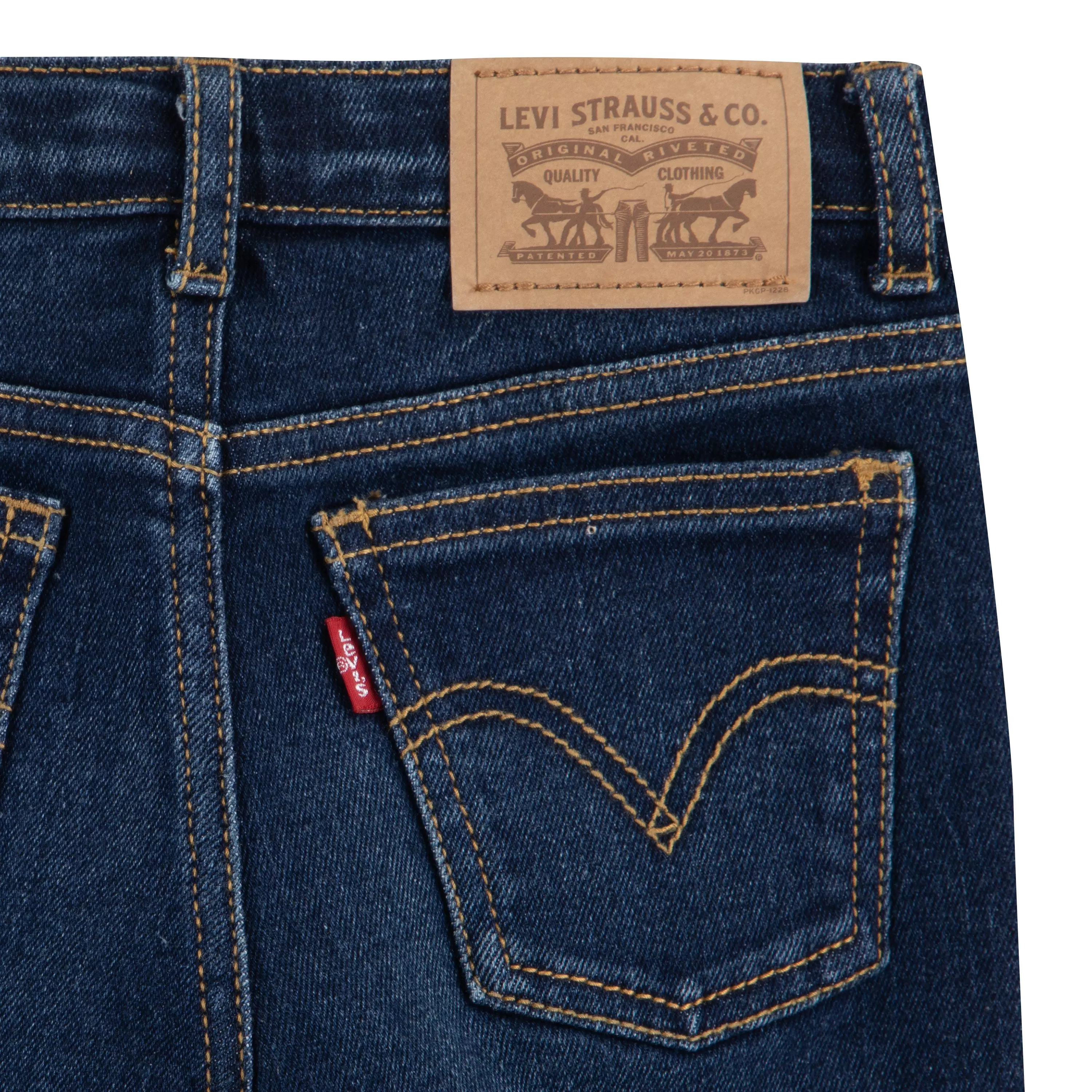Levi's Wide Leg Dk Wash Little Girls' Dark Blue Denim Jeans - DK BLUE