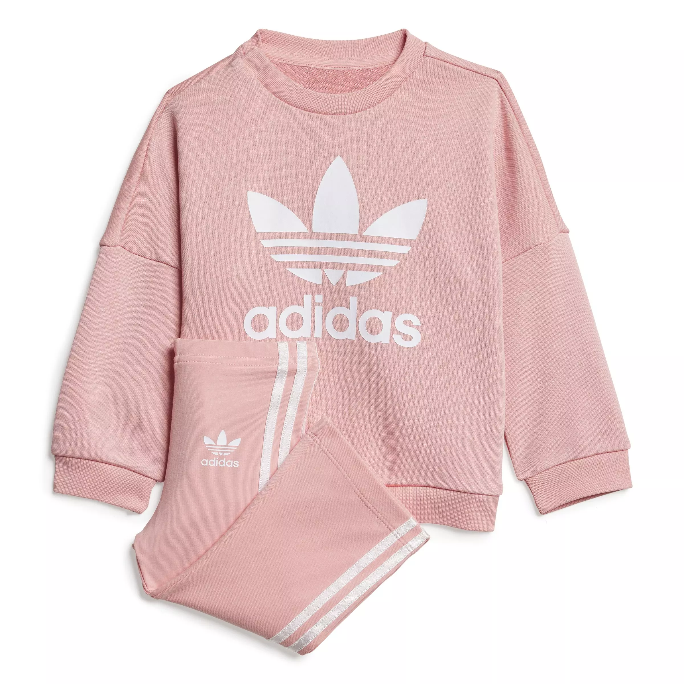 adidas Originals Infant Girls' Loose Crew Flared Legging Set -Pink - PINK