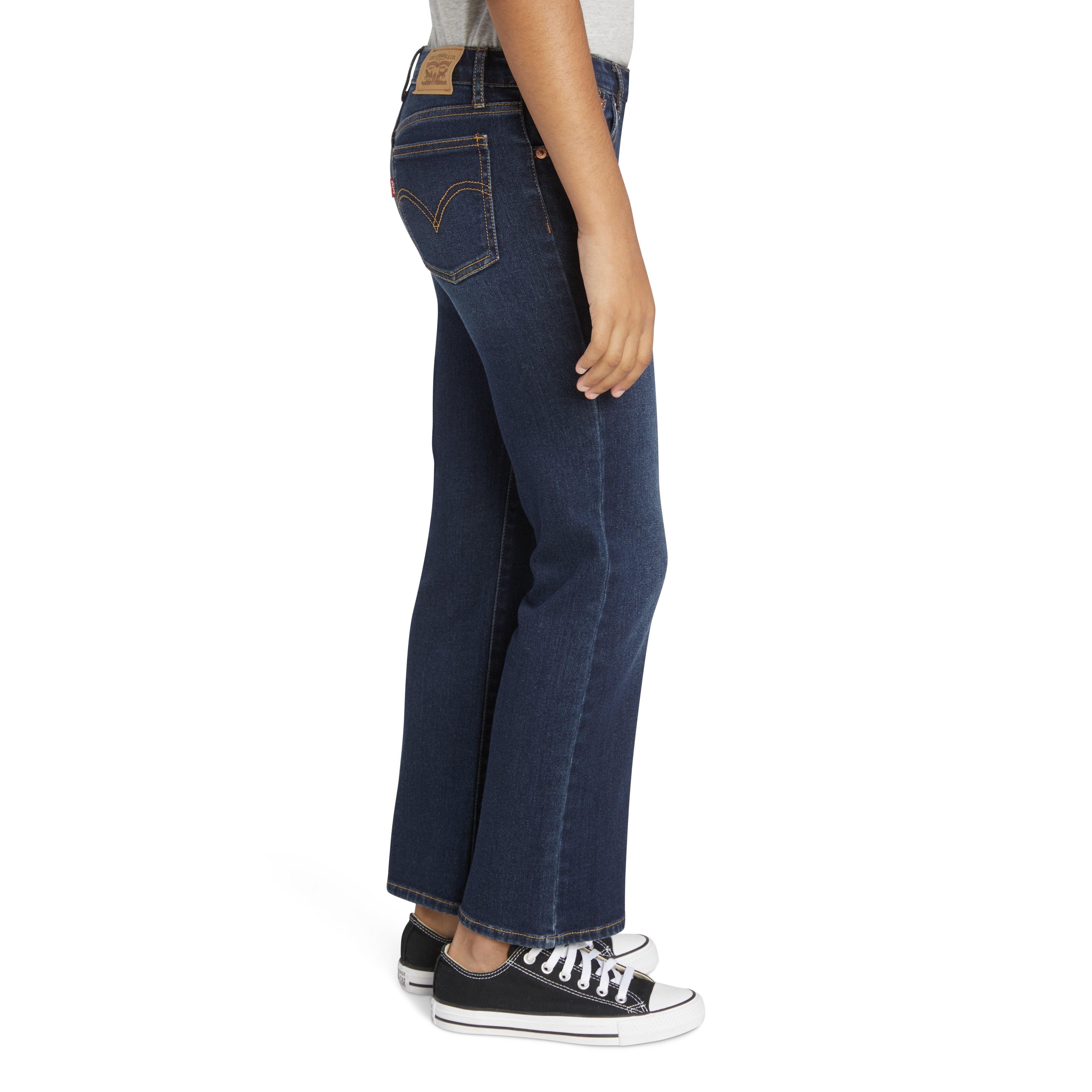 Levi's Wide Leg Dk Wash Big Girls' Dk Blue Denim Jeans - DK BLUE Thumbnail View 3