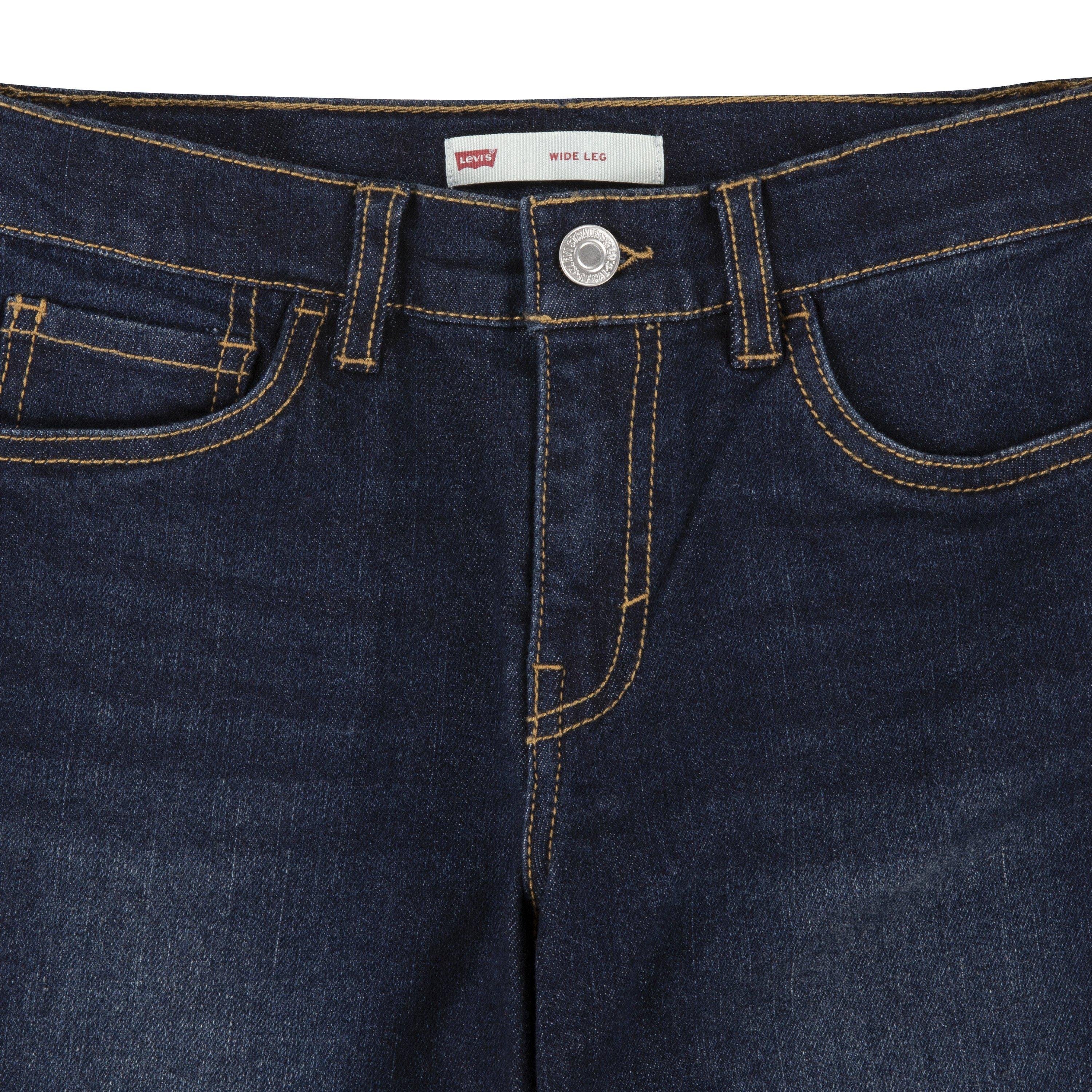 Levi's Wide Leg Dk Wash Big Girls' Dk Blue Denim Jeans - DK BLUE Thumbnail View 4