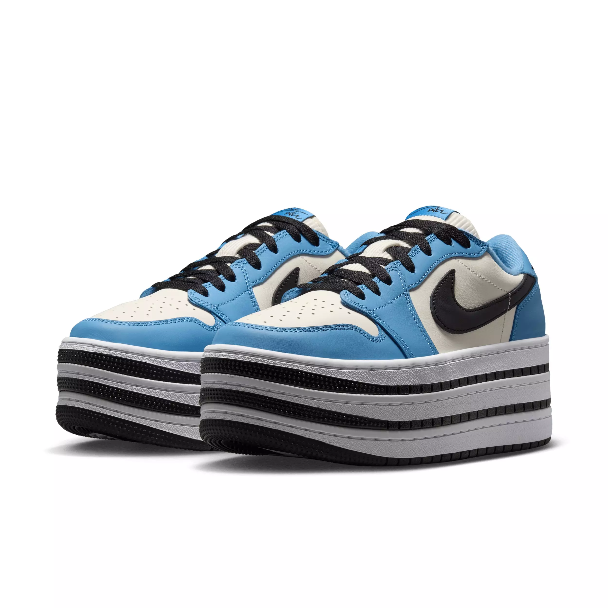 Jordan 1 Triple Stack "Blue Beyond/Black/White" Women's Shoe - BLUE/BLACK/WHITE