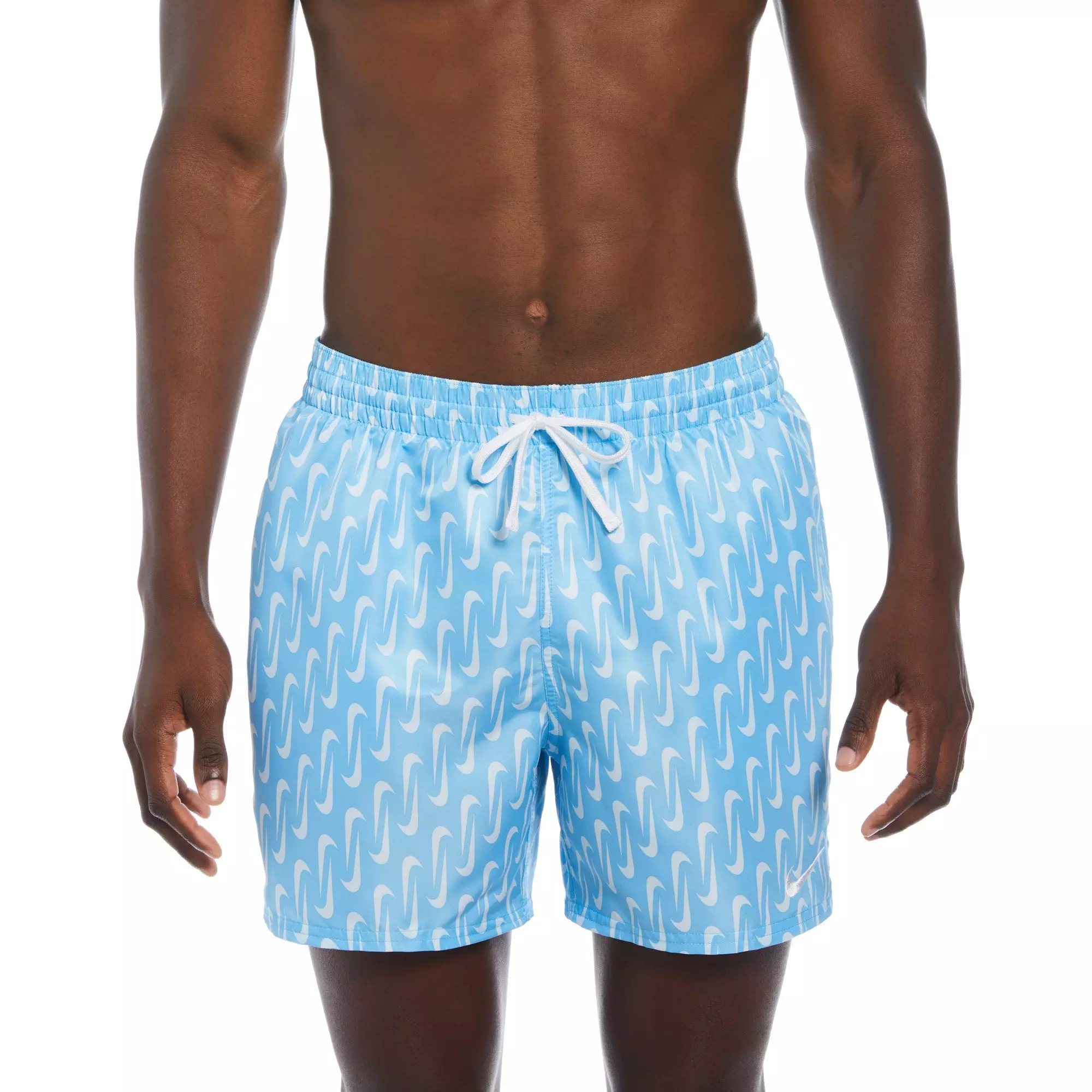 Nike Men's Swim Swoosh Link 5" Volley Swim Shorts - LT BLUE