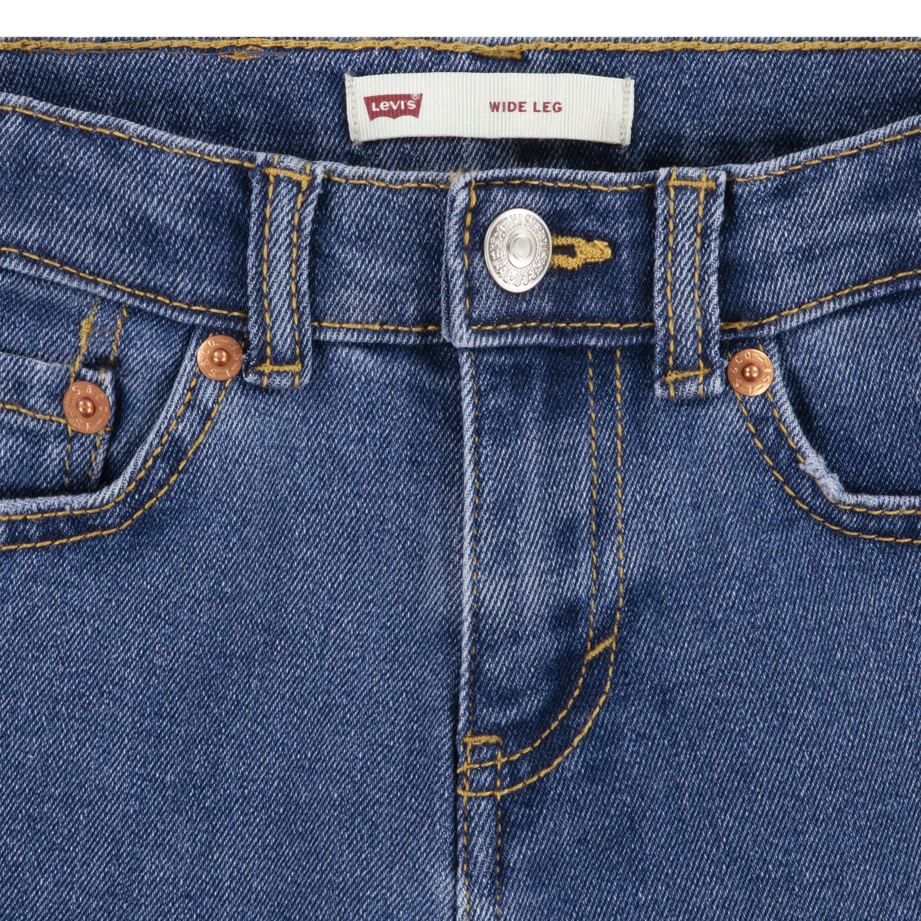 Levi's Little Girls' Wide Leg Med Wash Blue Denim Jeans - BLUE Thumbnail View 3