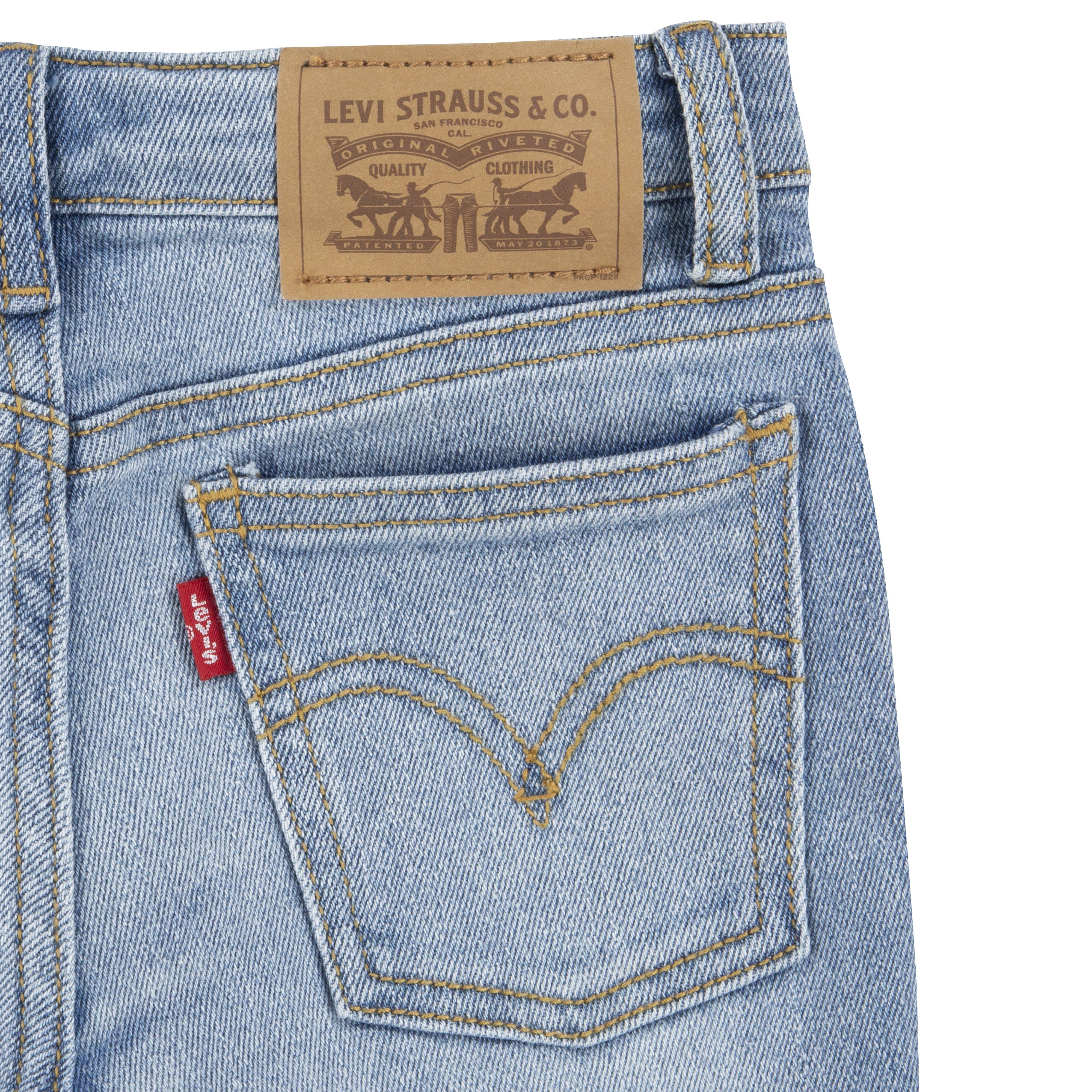 Levi's Wide Leg Lt Wash Little Girls' Bauhaus Blues Denim Jeans - BAUHAUS BLUES Thumbnail View 6