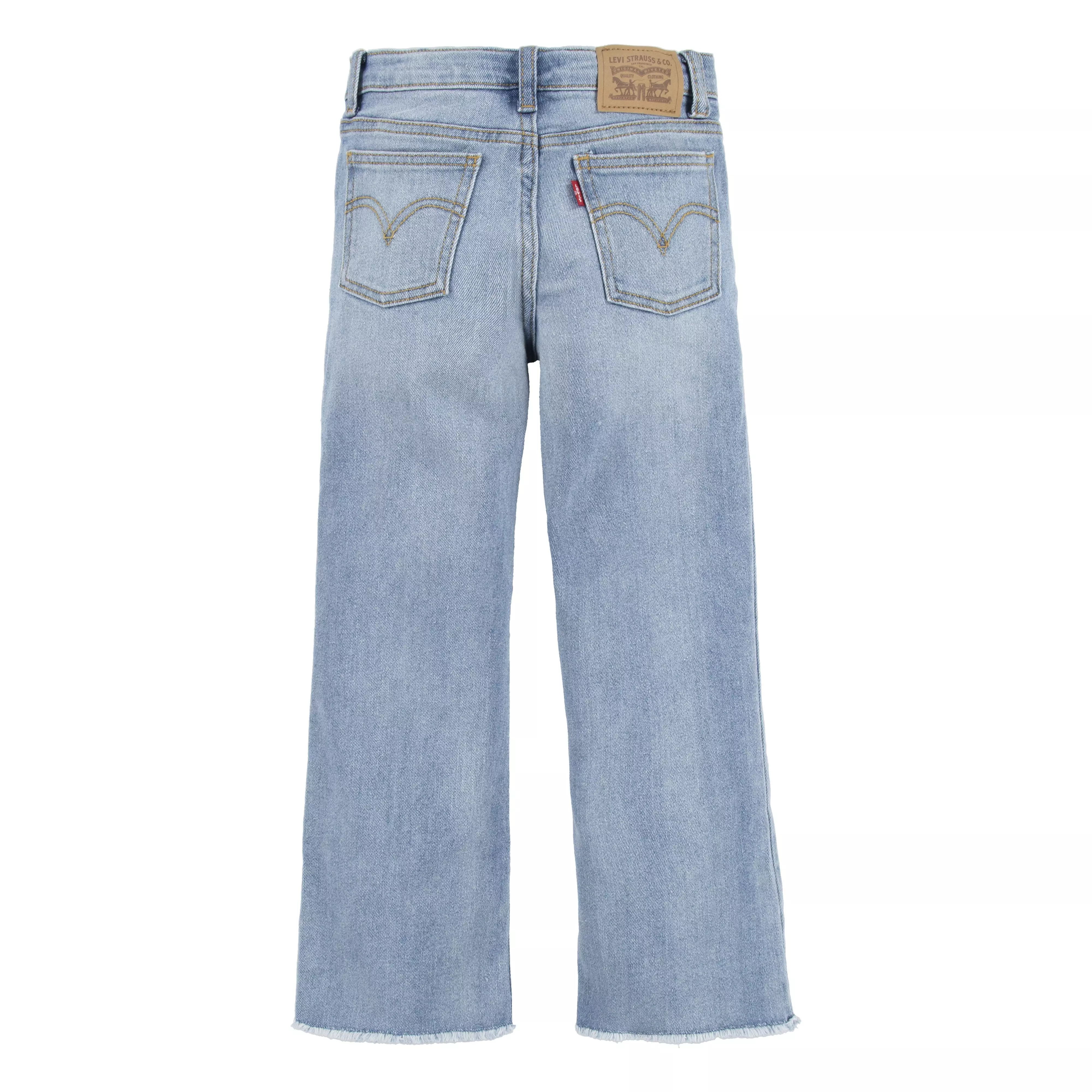 Levi's Little Girls' Wide Leg Lt Wash Bauhaus Blues Denim Jeans - BAUHAUS BLUES