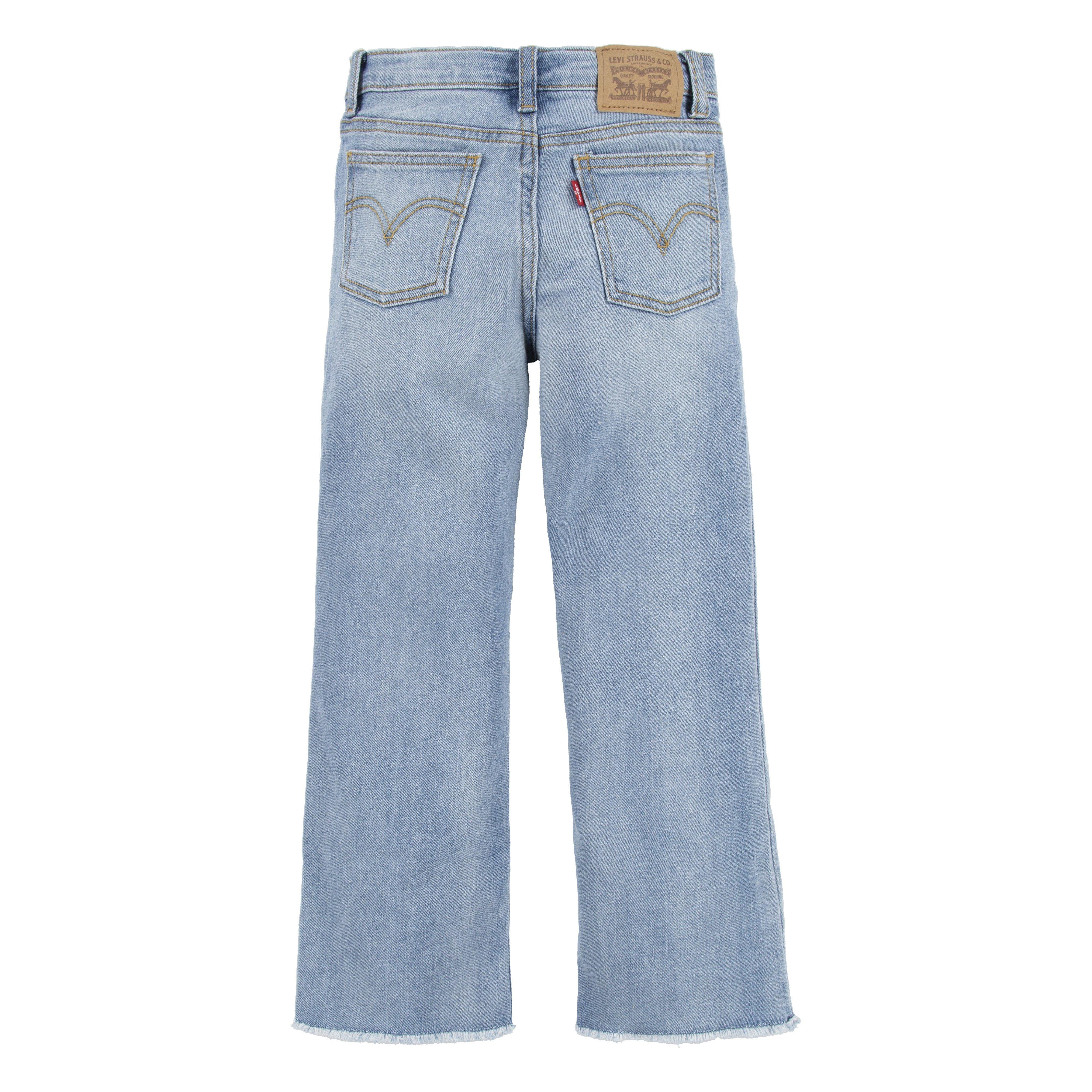 Levi's Wide Leg Lt Wash Little Girls' Bauhaus Blues Denim Jeans - BAUHAUS BLUES Thumbnail View 8