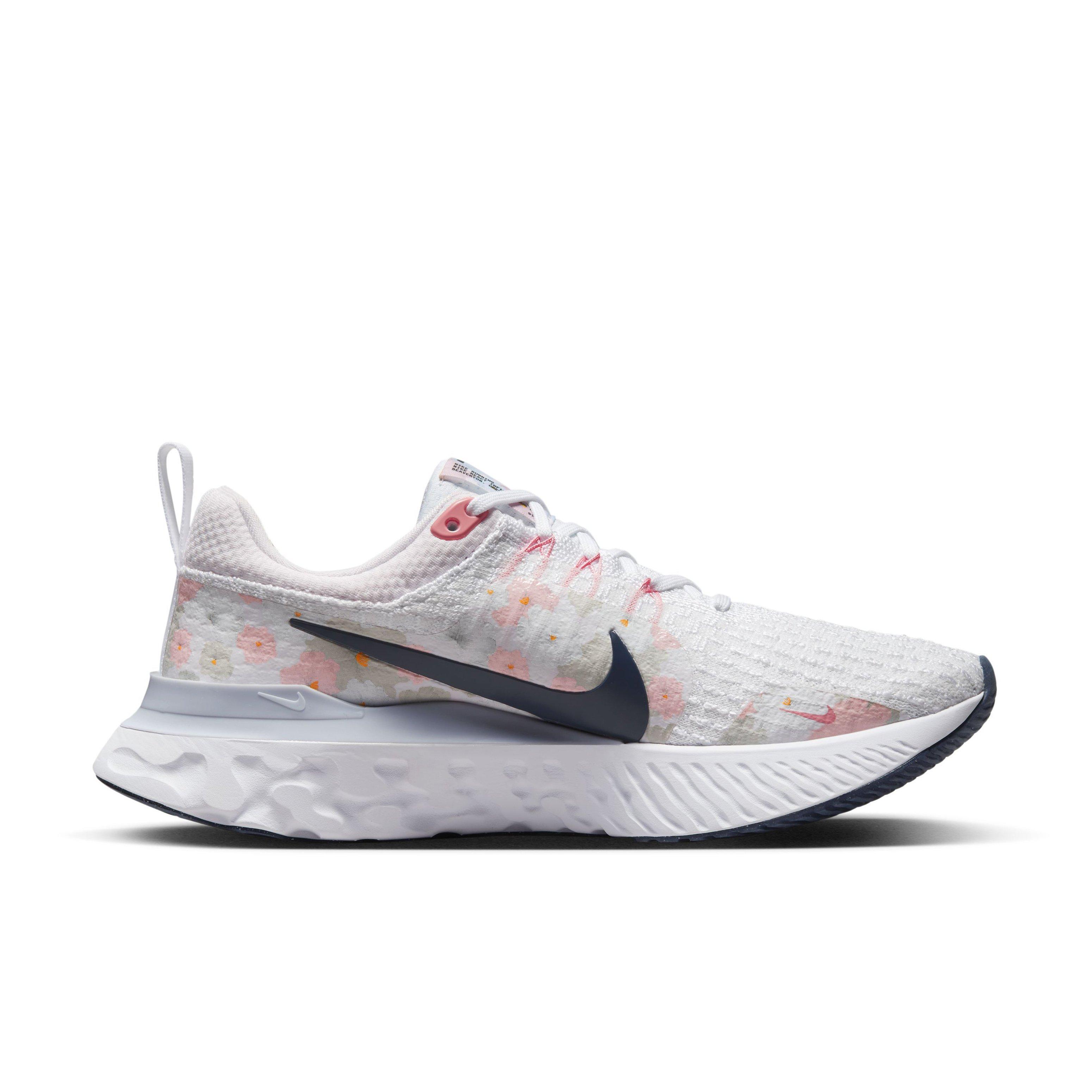 Nike React Infinity Flyknit 3 "White/Platinum Tint/Pearl Pink/Midnight Navy" Women's Running Shoe - WHITE/PLATINUM/PINK/NAVY Thumbnail View 1
