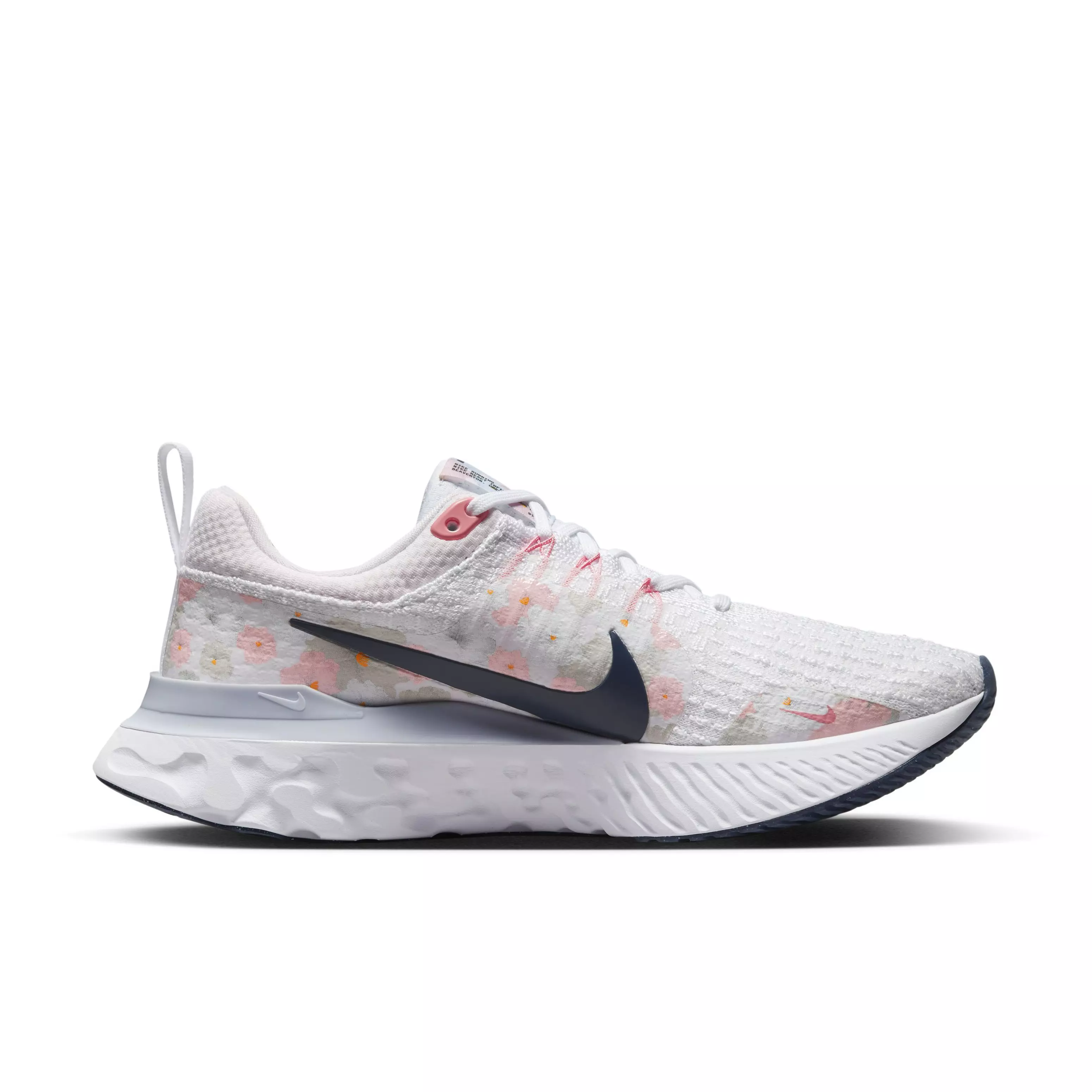 Nike React Infinity Flyknit 3 "White/Platinum Tint/Pearl Pink/Midnight Navy" Women's Running Shoe - WHITE/PLATINUM/PINK/NAVY