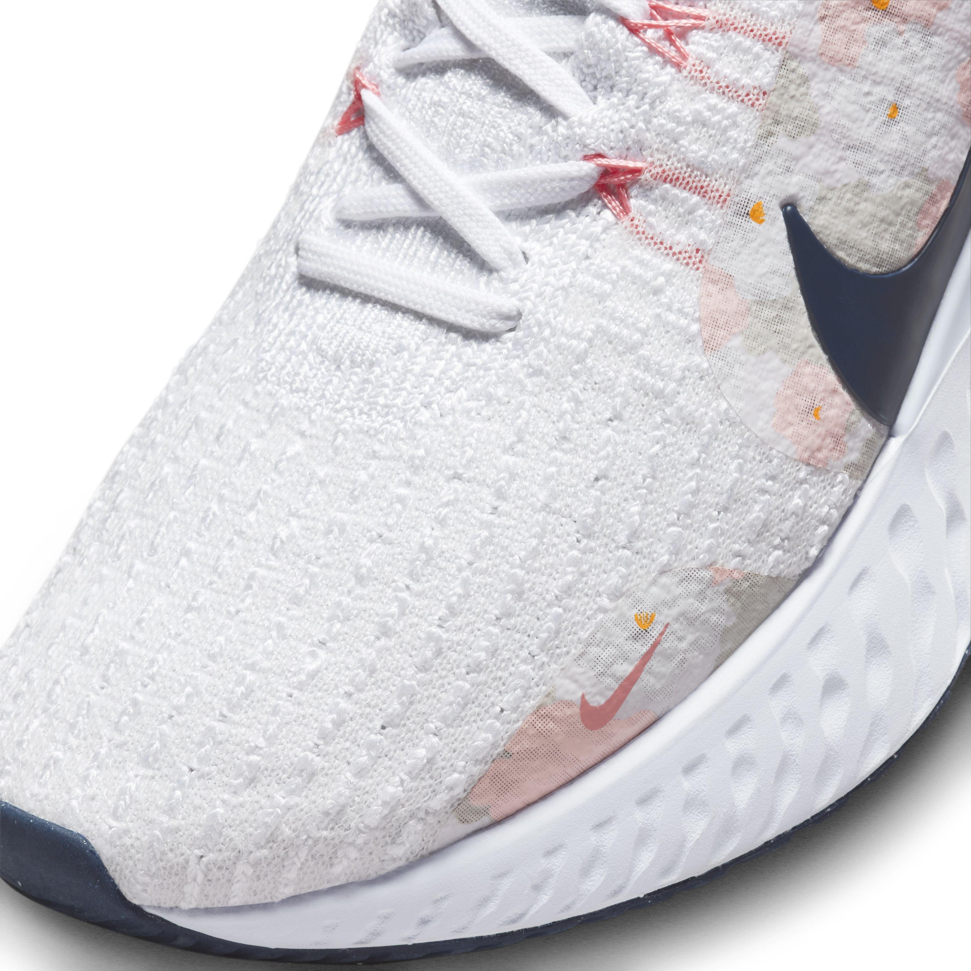 Nike React Infinity Flyknit 3 "White/Platinum Tint/Pearl Pink/Midnight Navy" Women's Running Shoe - WHITE/PLATINUM/PINK/NAVY Thumbnail View 7