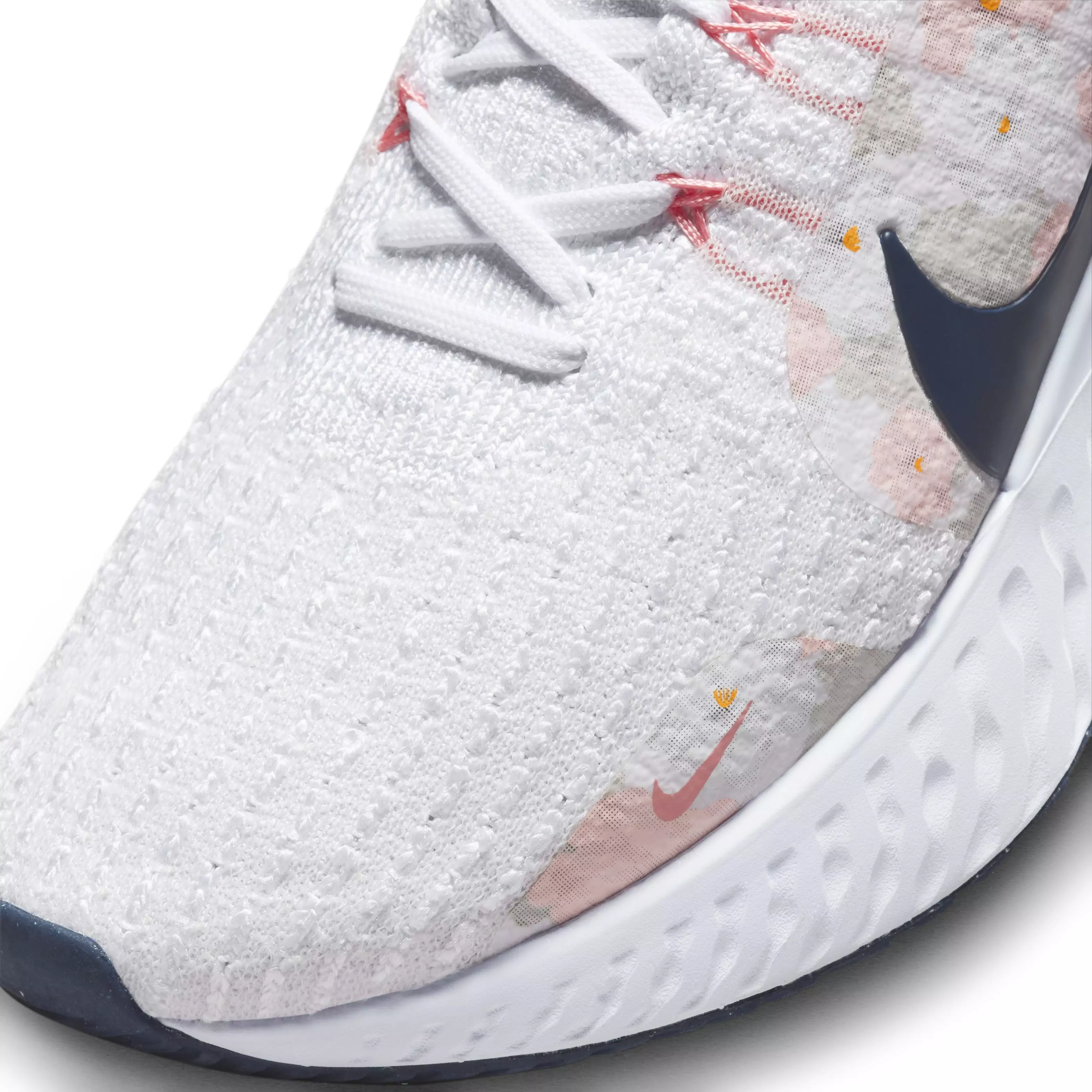 Nike React Infinity Flyknit 3 "White/Platinum Tint/Pearl Pink/Midnight Navy" Women's Running Shoe - WHITE/PLATINUM/PINK/NAVY