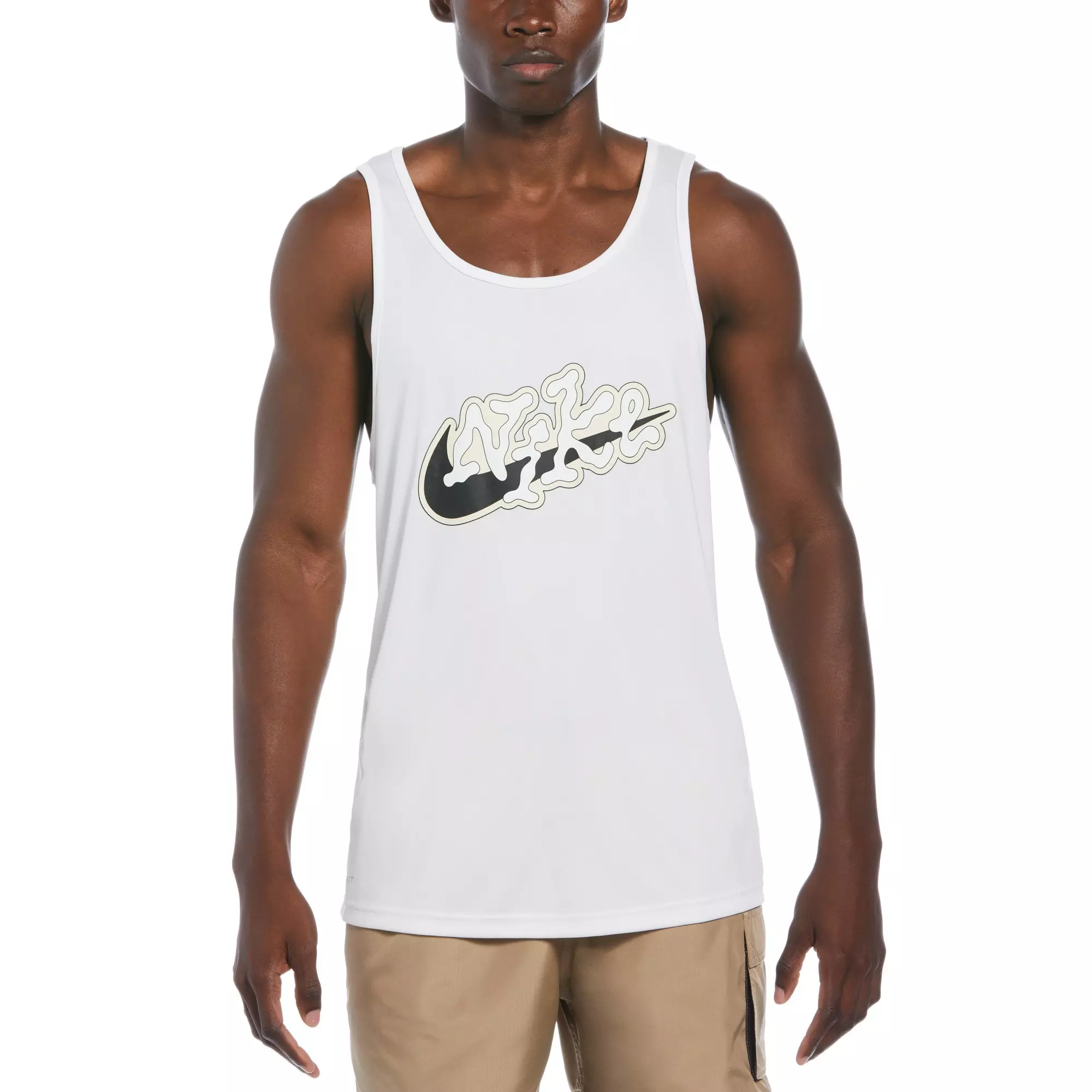 Nike Men's Swim Scribble Tank - WHITE