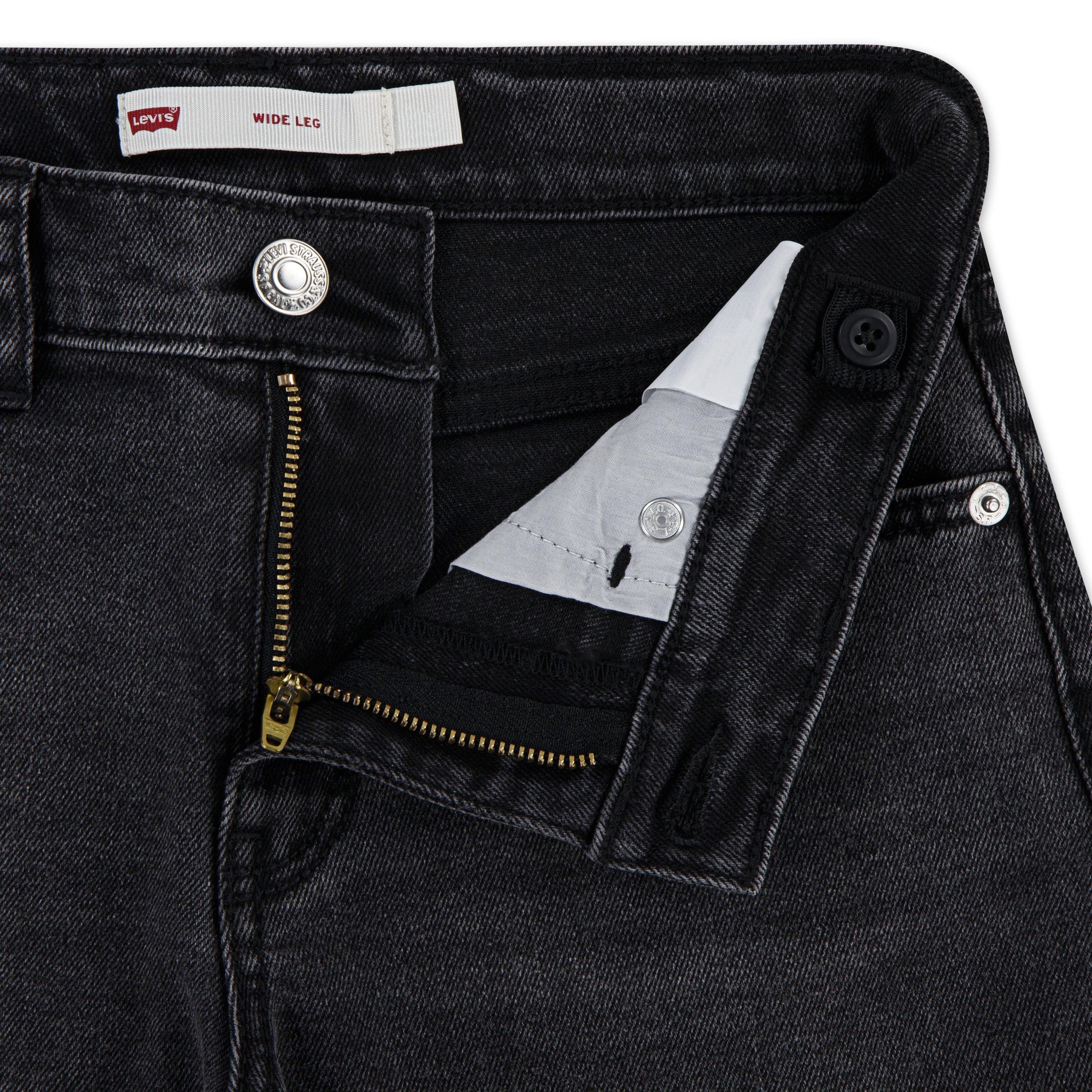 Levi's Big Girls' Wide Leg Black Wash Denim Jeans - Black - BLACK Thumbnail View 3