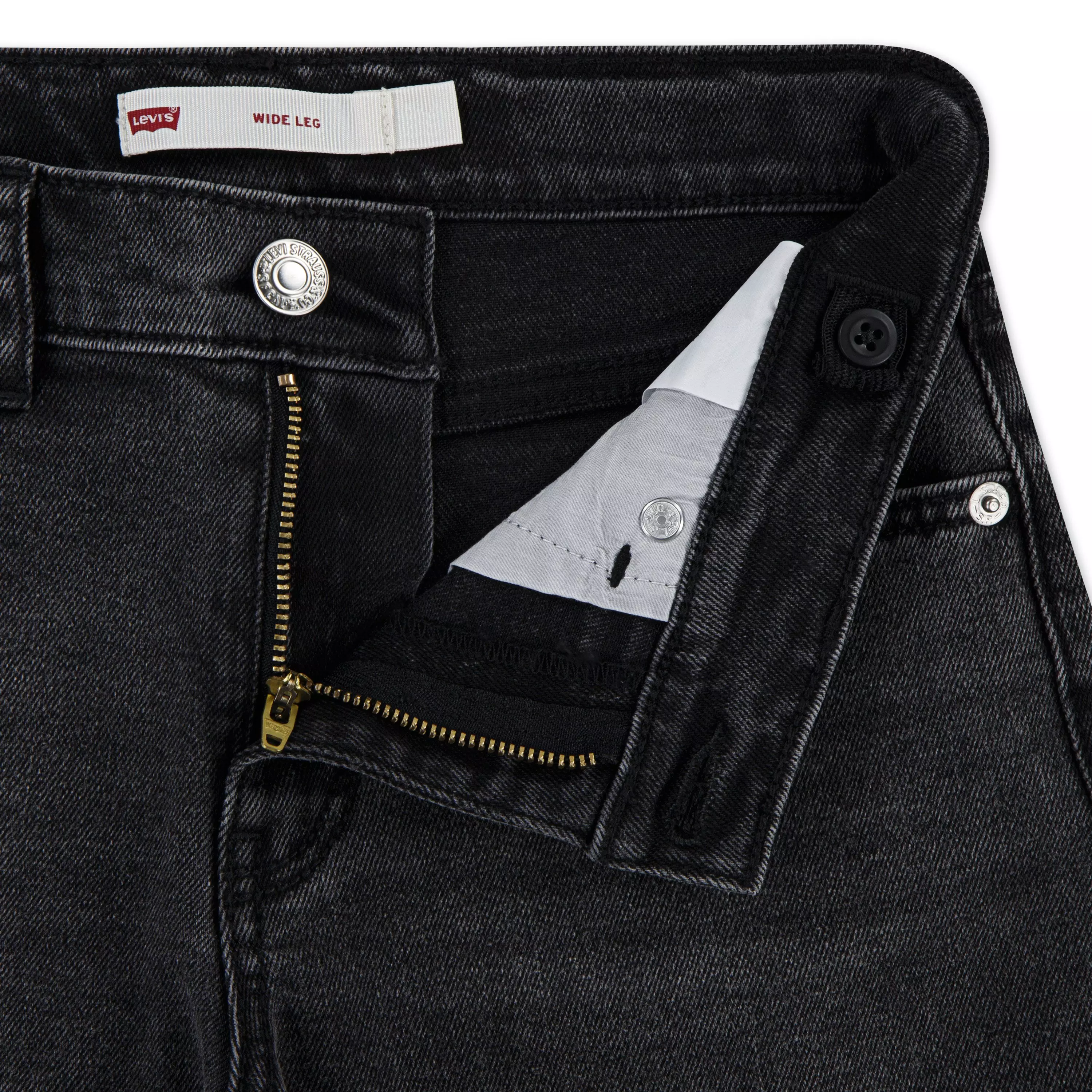 Levi's Big Girls' Wide Leg Black Wash Denim Jeans - Black - BLACK