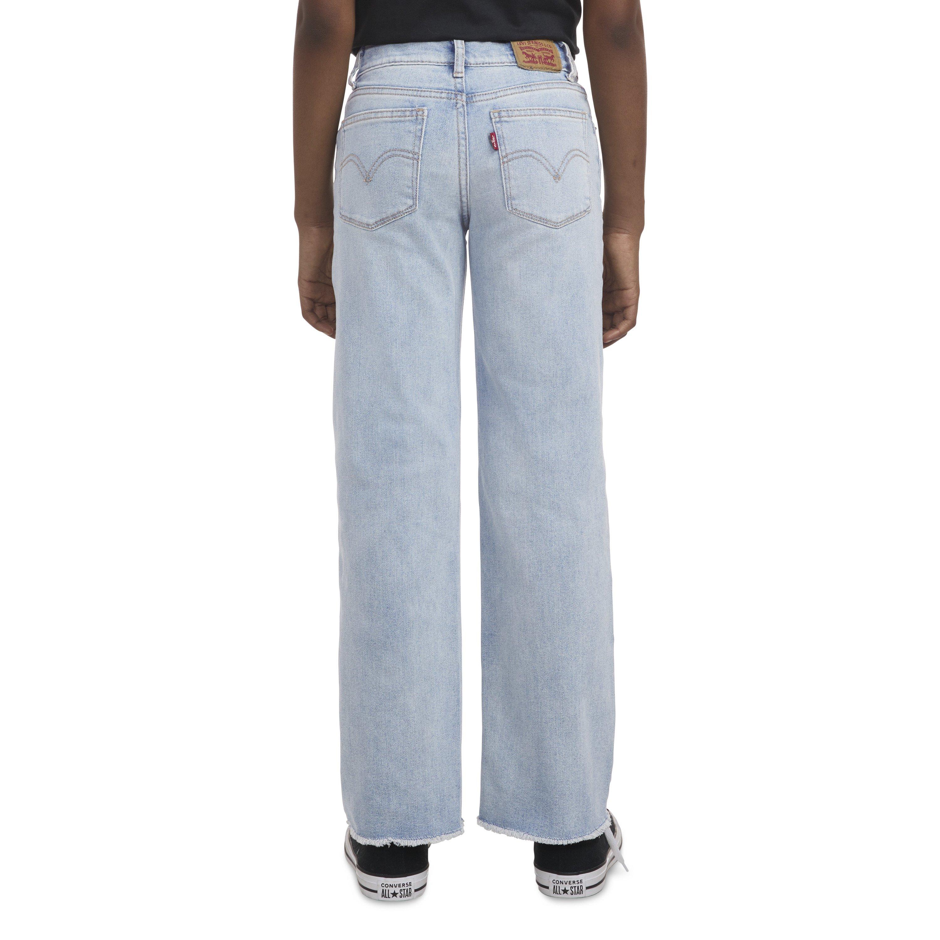 Levi's Big Girls' Wide Leg Lt Wash Bauhaus Blues Denim Jeans - BAUHAUS BLUES Thumbnail View 2