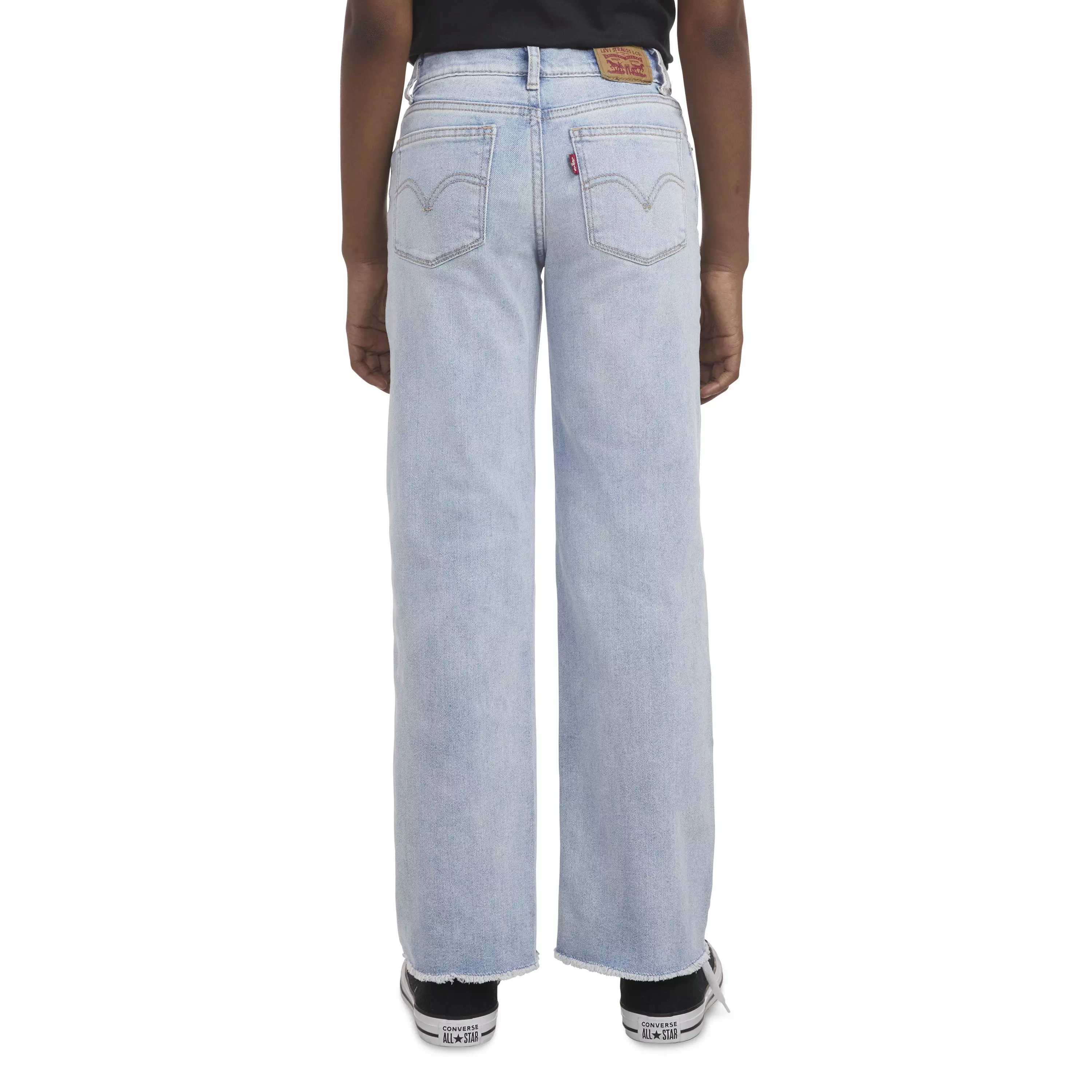 Levi's Big Girls' Wide Leg Lt Wash Bauhaus Blues Denim Jeans - BAUHAUS BLUES
