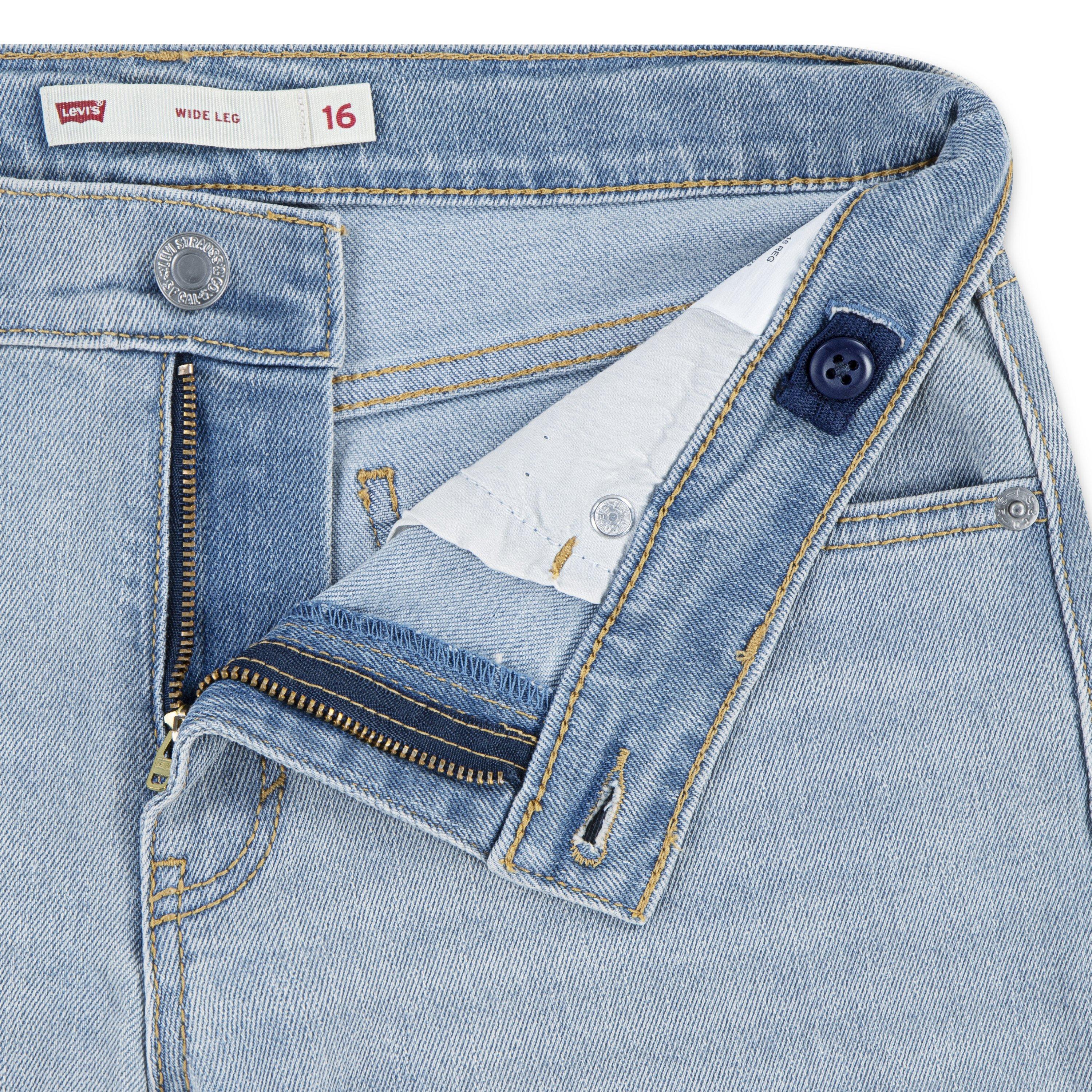 Levi's Big Girls' Wide Leg Lt Wash Bauhaus Blues Denim Jeans - BAUHAUS BLUES Thumbnail View 4