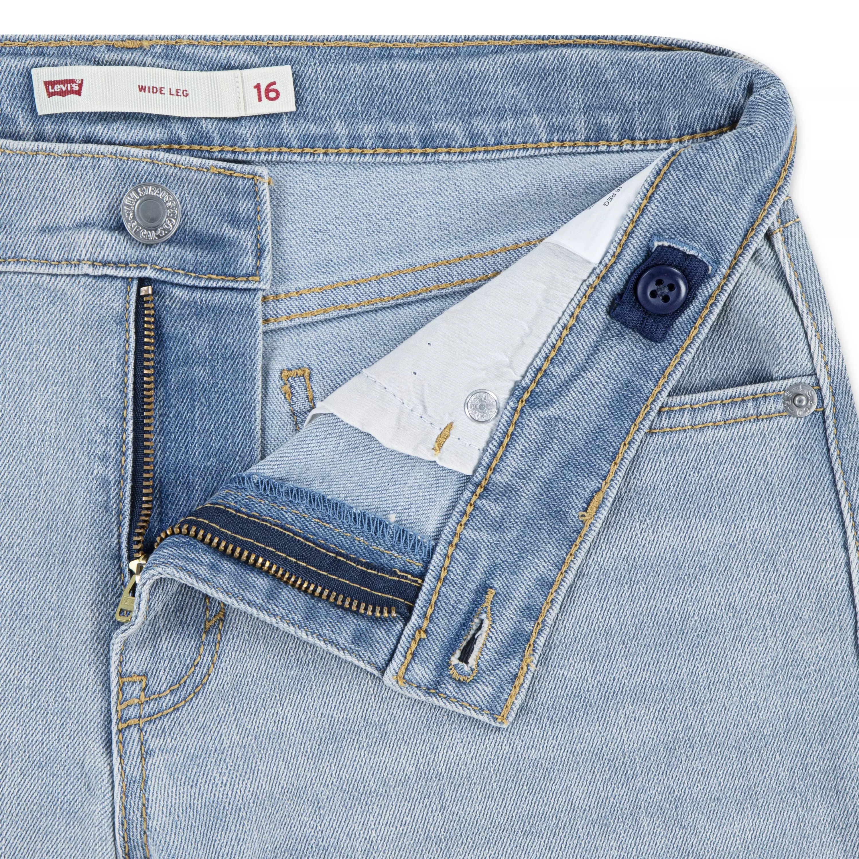 Levi's Big Girls' Wide Leg Lt Wash Bauhaus Blues Denim Jeans - BAUHAUS BLUES