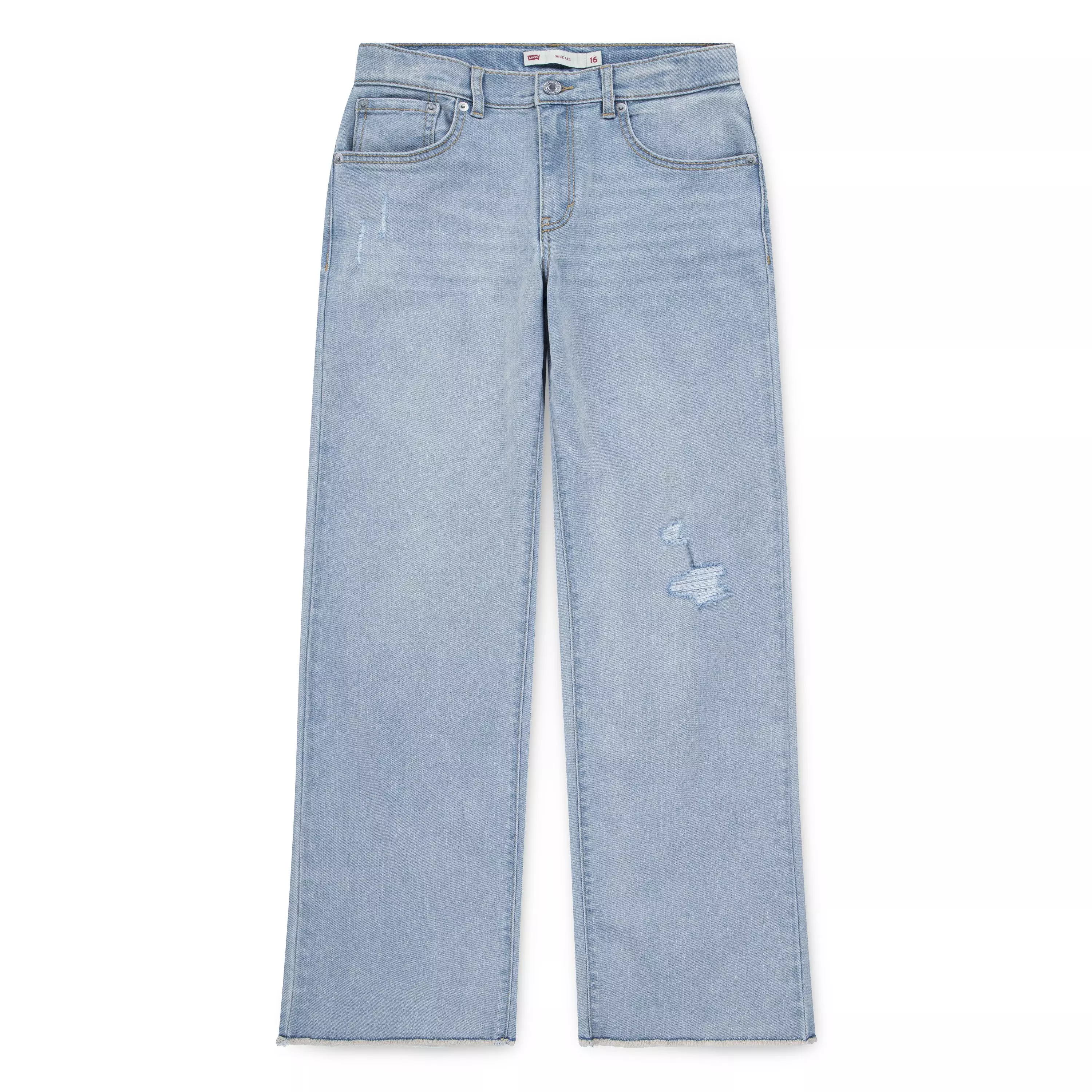 Levi's Big Girls' Wide Leg Lt Wash Bauhaus Blues Denim Jeans - BAUHAUS BLUES