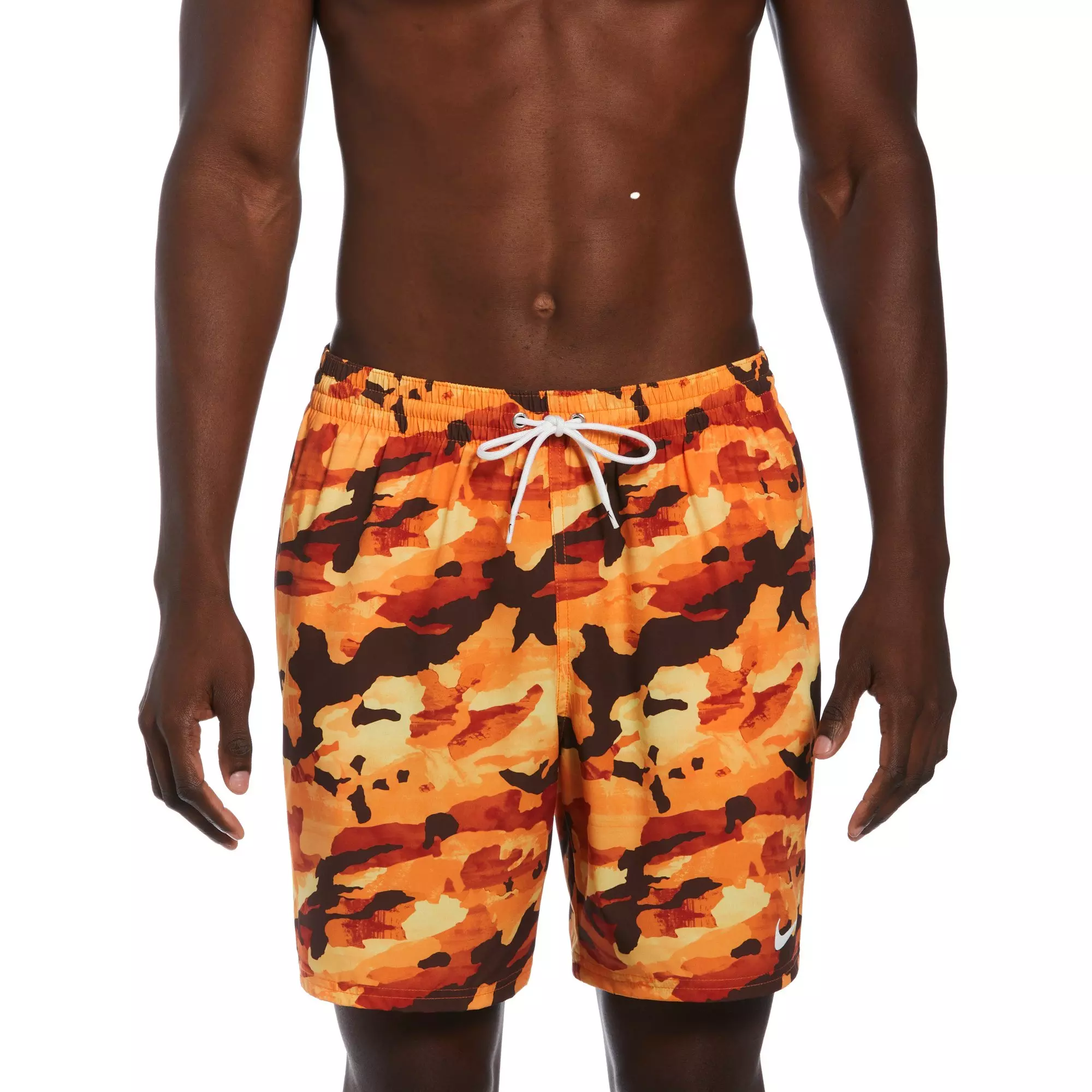 Nike Men's Swim Classic Camo Volley Swim Shorts - ORANGE