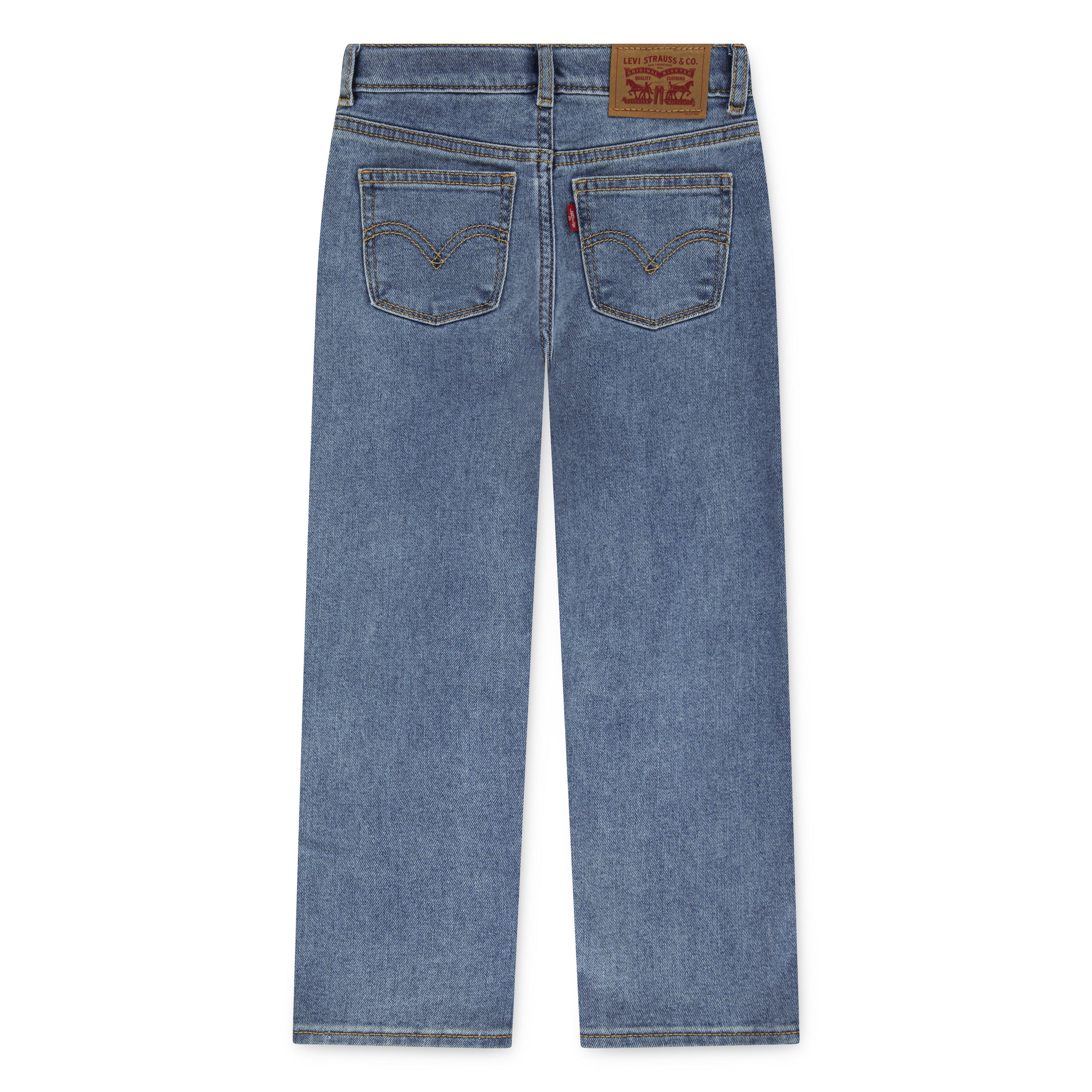 Levi's Little Girls' Wide Leg Med Wash Fun Blue Denim Jeans - FUN BLUE Thumbnail View 2